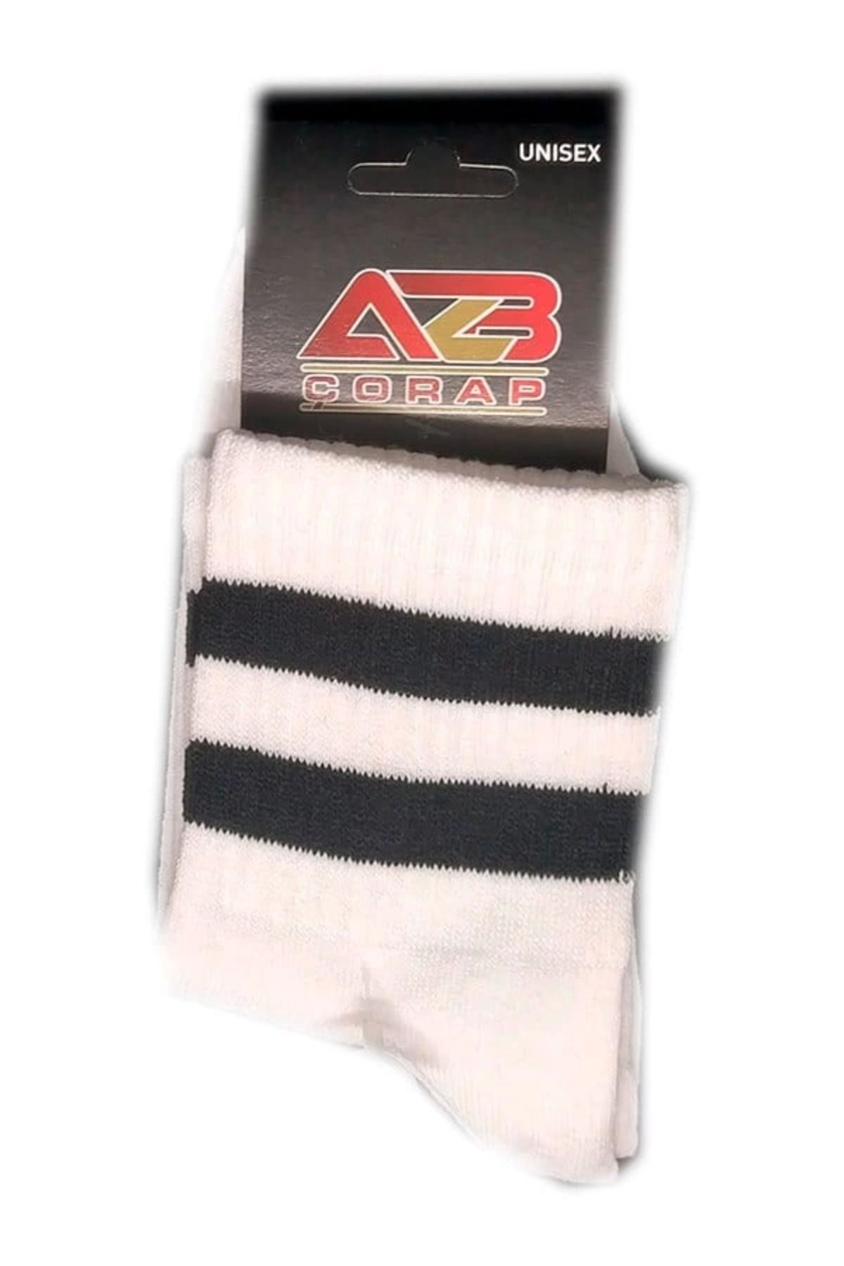Shop58 Kolej Kız Siyah Çizgili Çorap