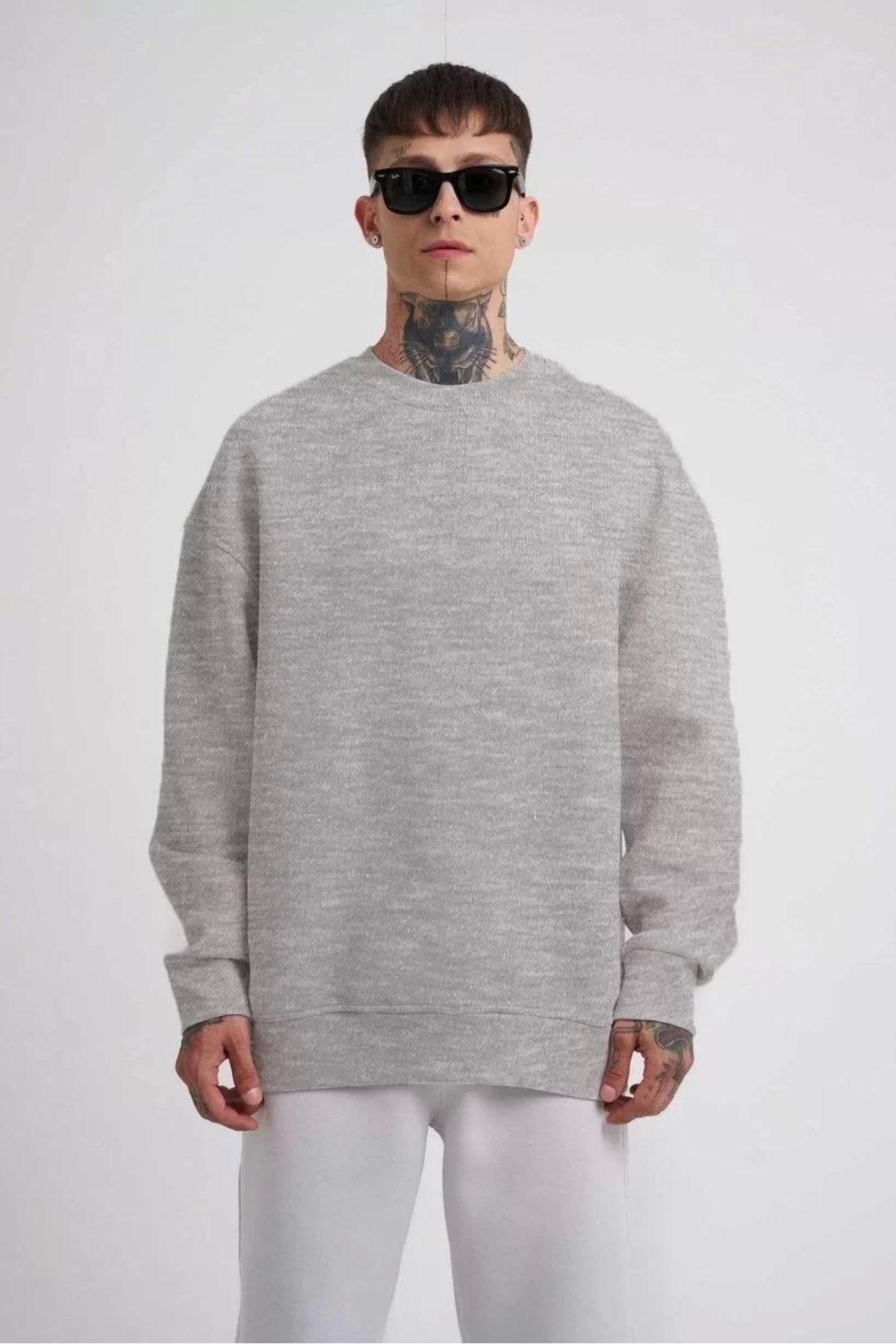 CVS Unisex Biskilet Yaka Üç İplik SweatShirt - Gri