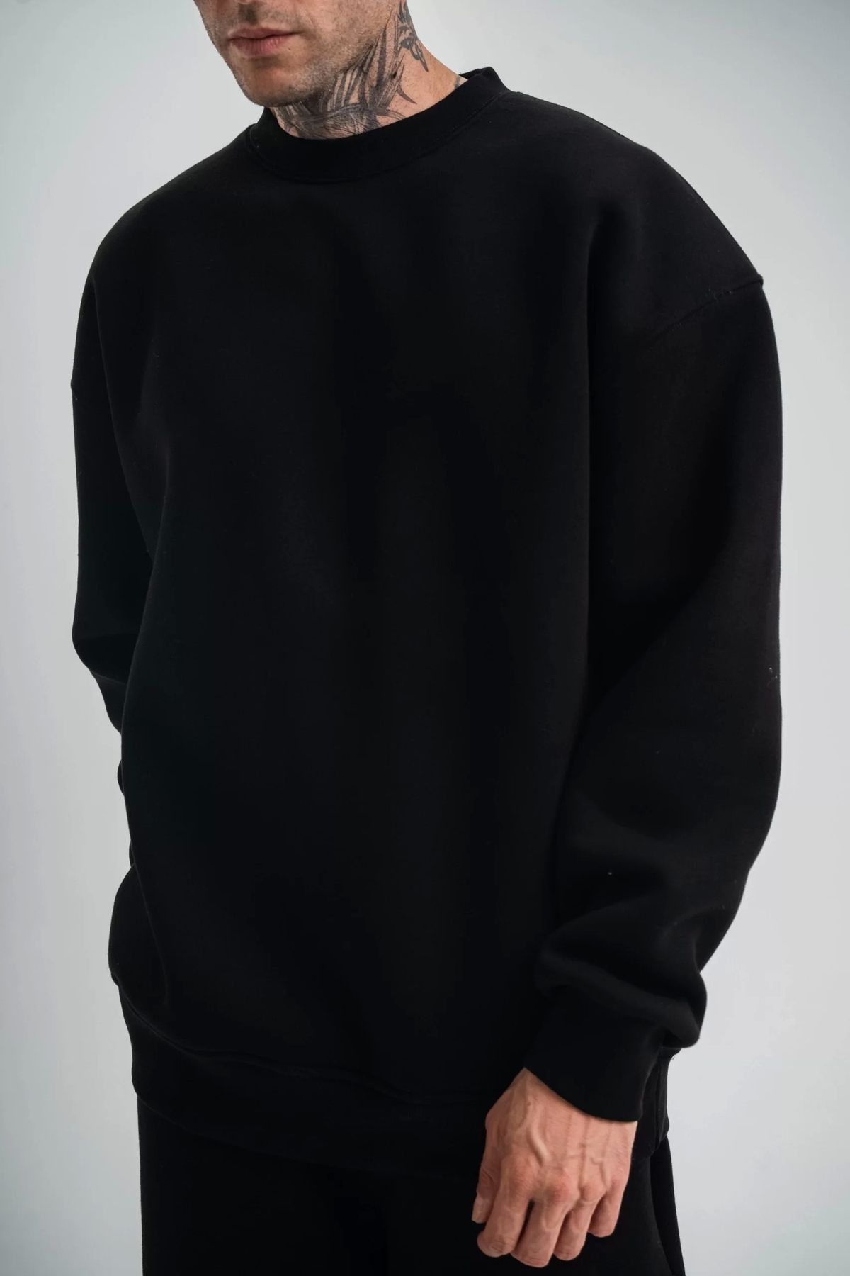CVS Uzun Kol Bisiklet Yaka Basic SweatShirt - Siyah