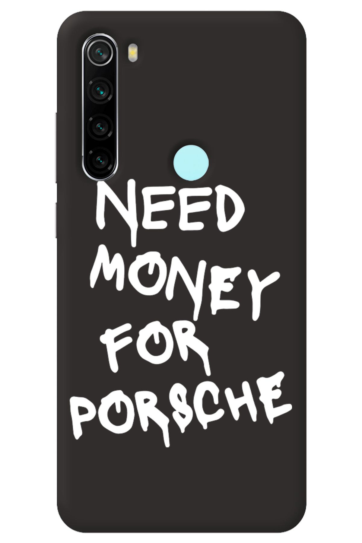 WANNA PROTECT Xiaomi Redmi Note 8 Siyah İçi Kadife Need Money Desenli Silikon Telefon Kılıfı