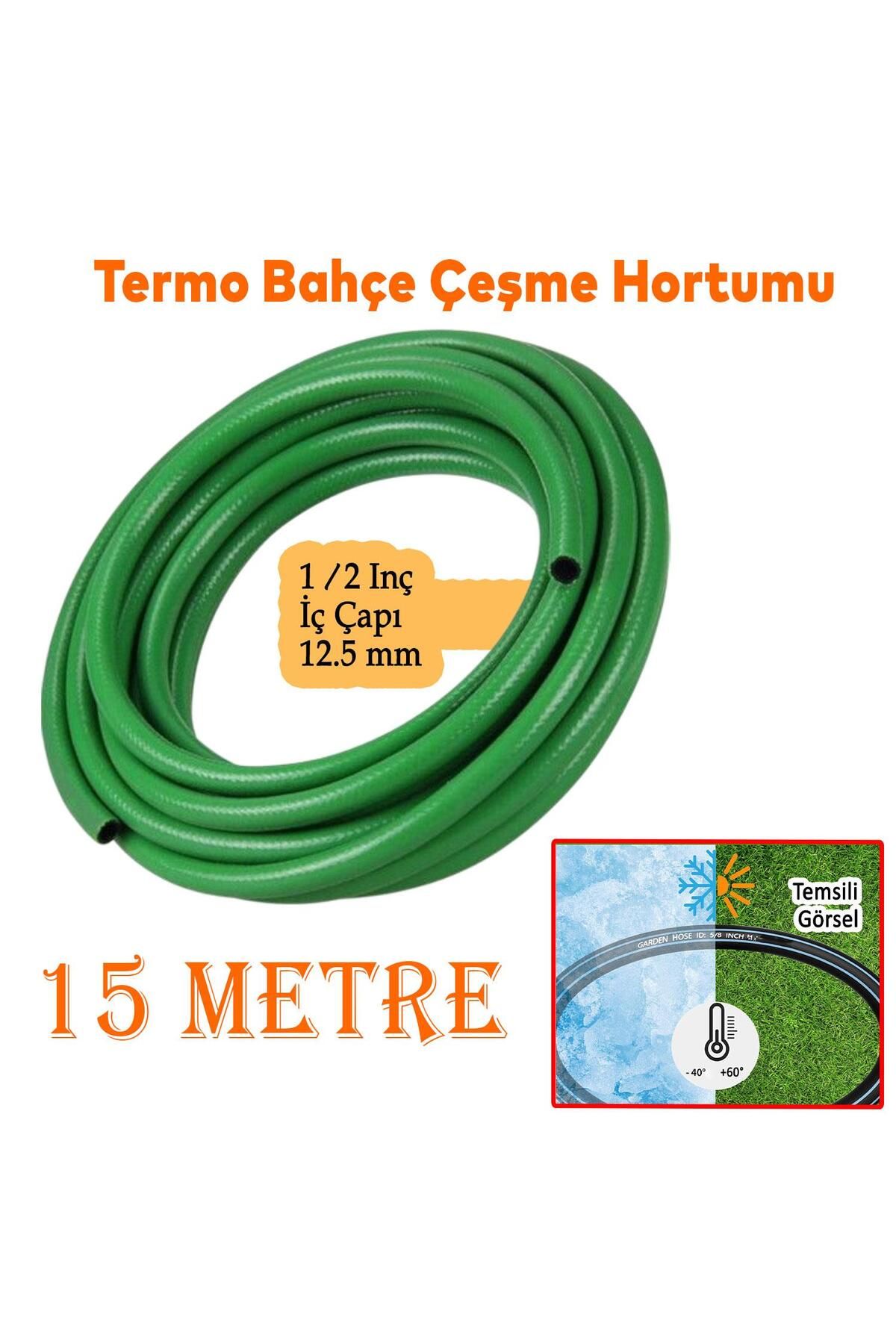NZB Termo Bahçe Hortumu Dayanıklı 3 Katlı Sağlam Çeşme Su Sulama Yıkama Hortum 15 Metre 12.5 mm 1/2"