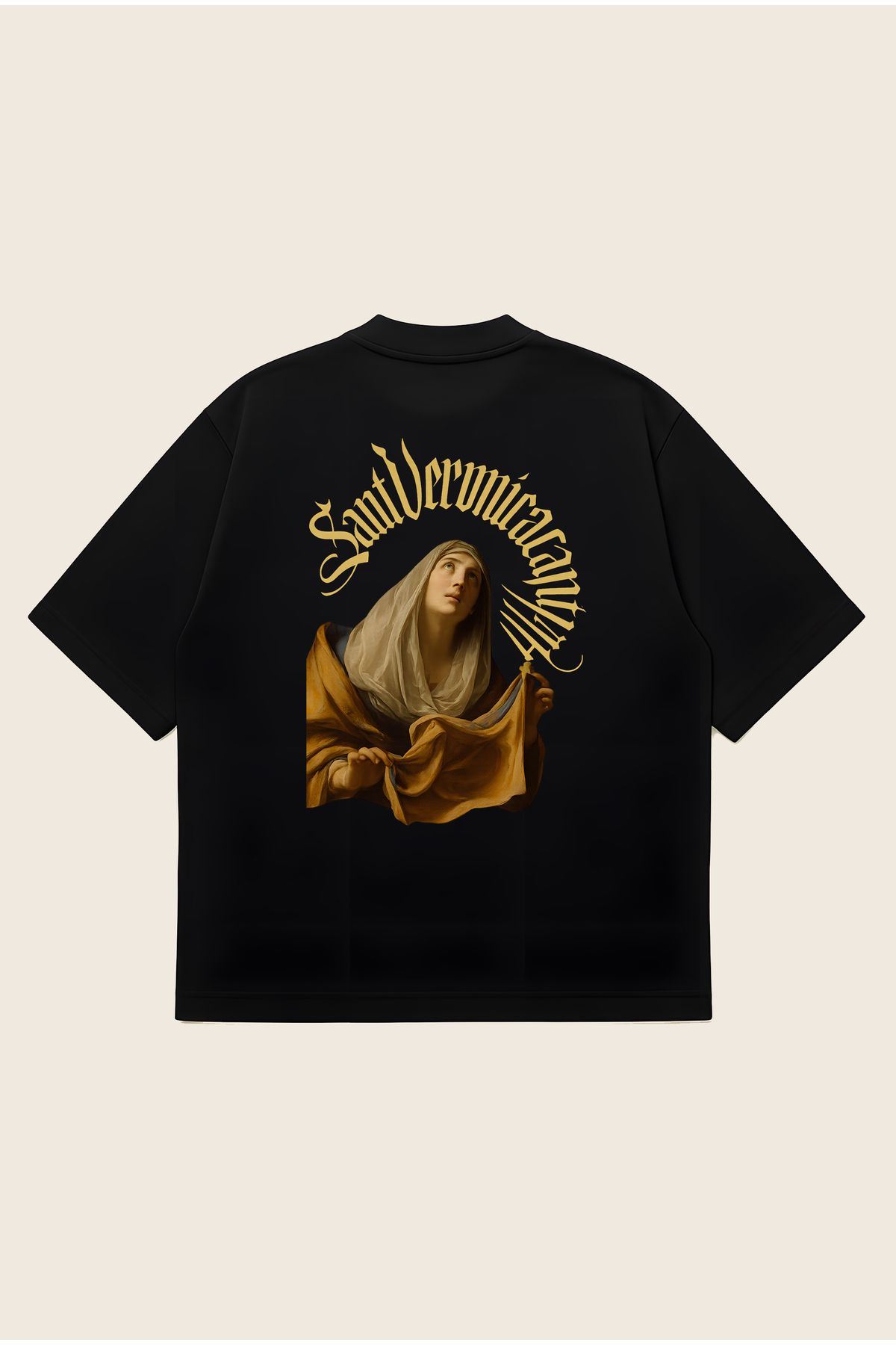 Moon Dancer Saint Unisex Oversize Baskılı Boxy Fit Kalın Kumaşlı T-shirt