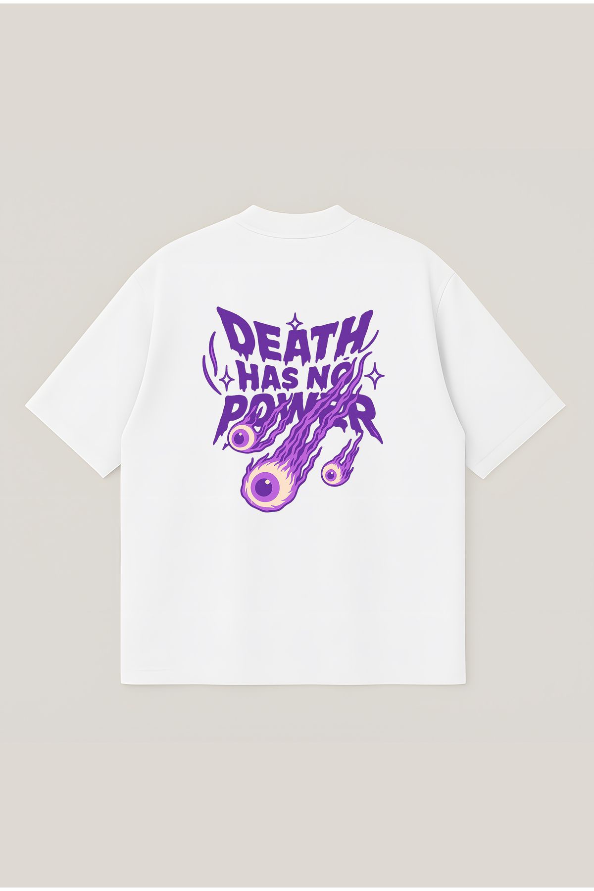 Moon Dancer Death Has No Power Unisex Oversize Baskılı Boxy Fit Kalın Kumaşlı T-shirt