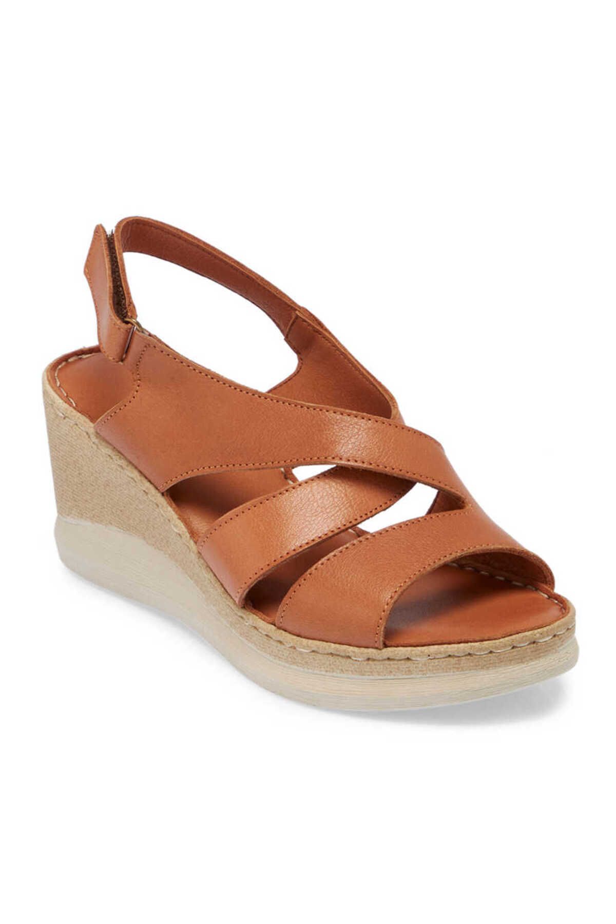 Tergan Taba Hakiki Deri Kadın Sandalet - K24Y1SN67149-A29