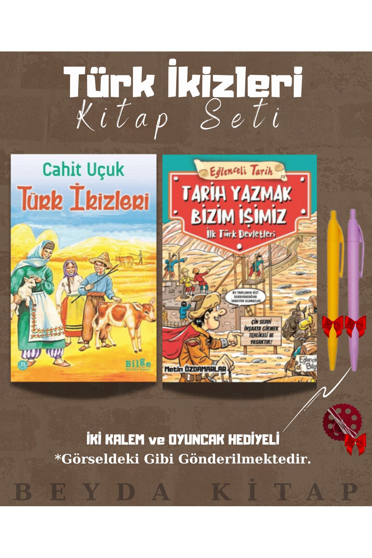 Bilge Kültür Sanat Türk İkizleri - Tarih Yazmak Bizim İşimiz - Cahit Uçuk - Kitap Seti - Kalem ve Oyuncak Hediyeli