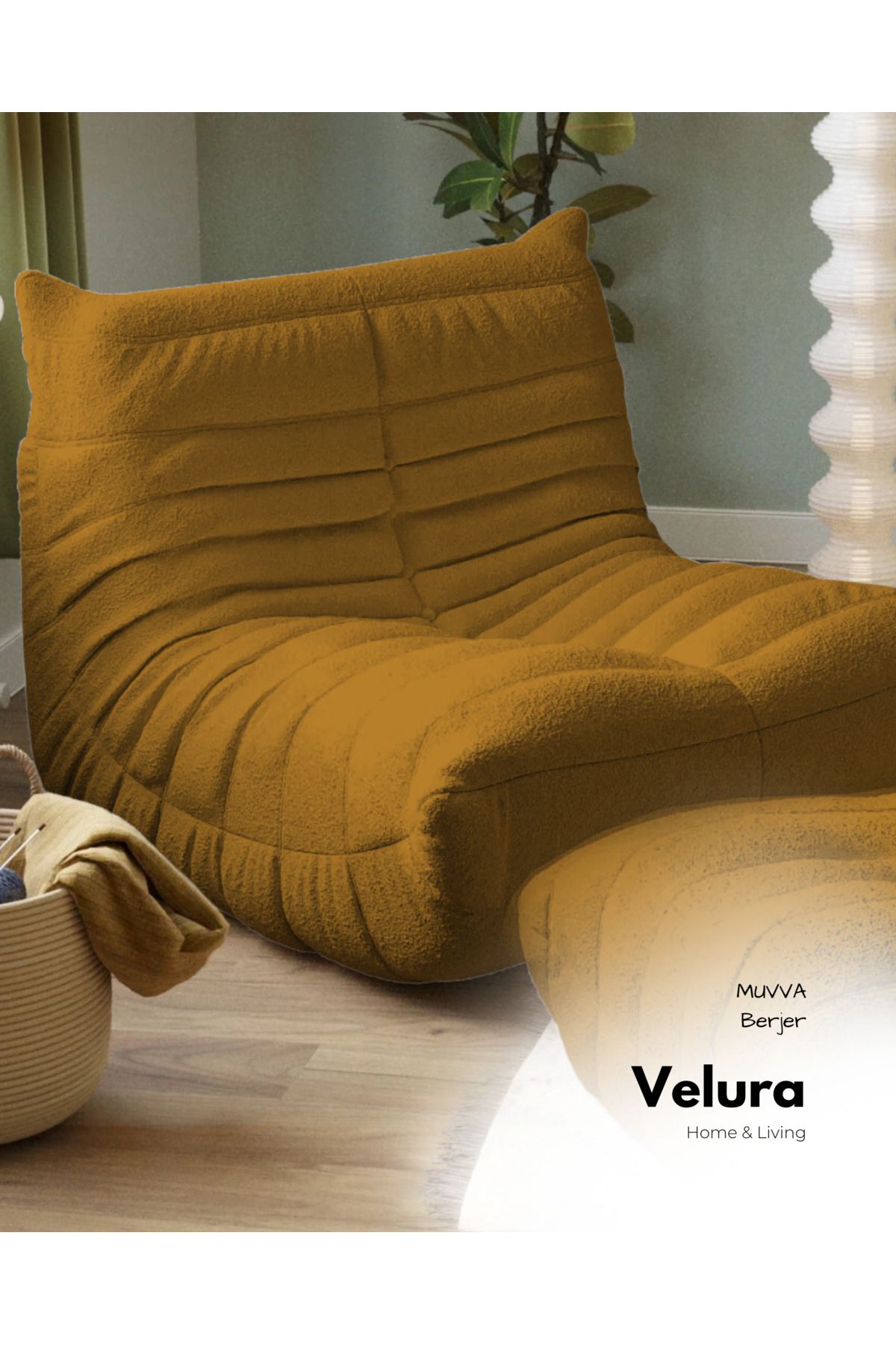 Velura Home & Living Muvva Berjer & Pofuduk Relax Koltuk & Armut Tekli Koltuk - Turuncu