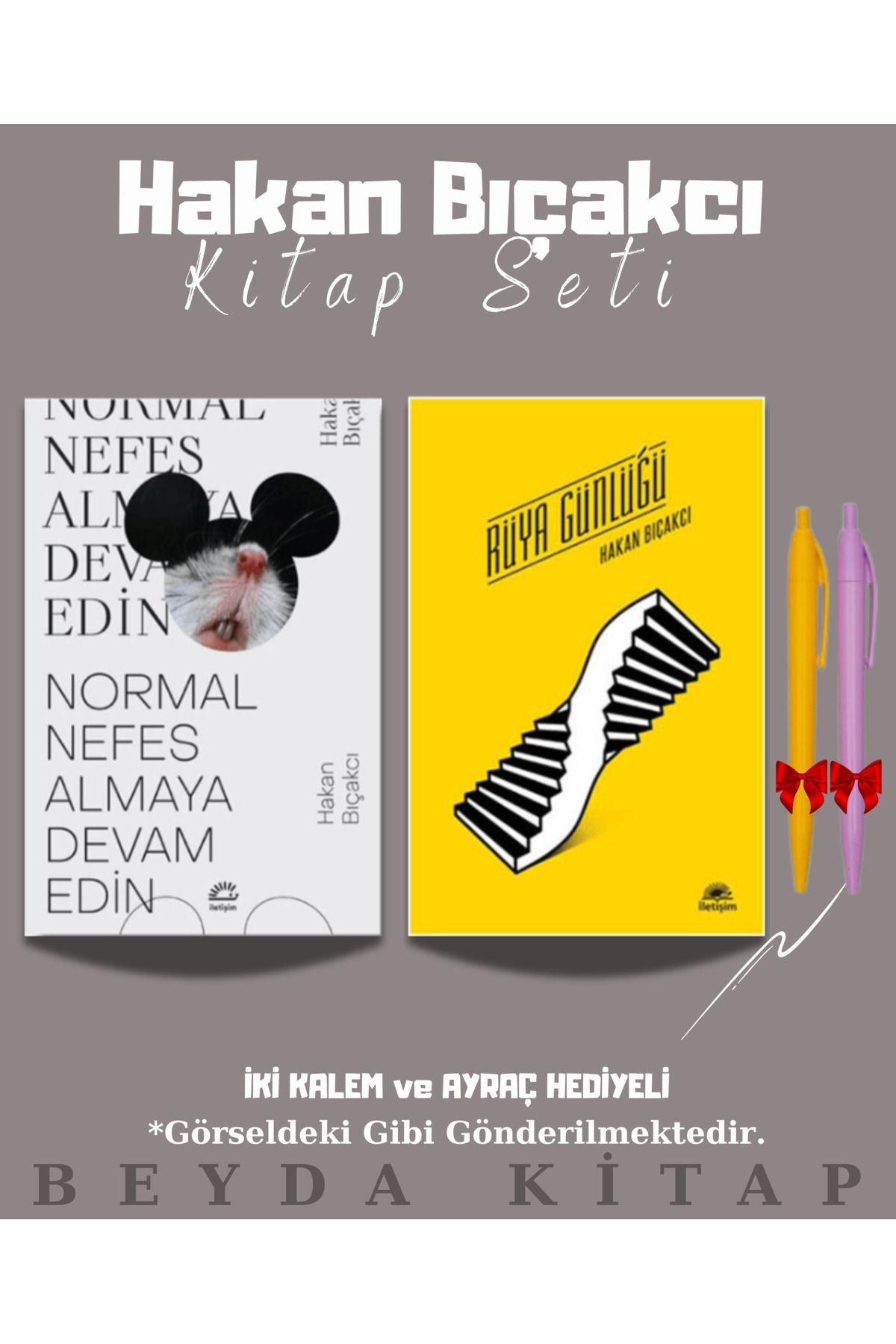 İletişim Yayınları Normal Nefes Almaya Devam Edin - Rüya Günlüğü - Hakan Bıçakcı - Kitap Seti - Kalem Hediyeli