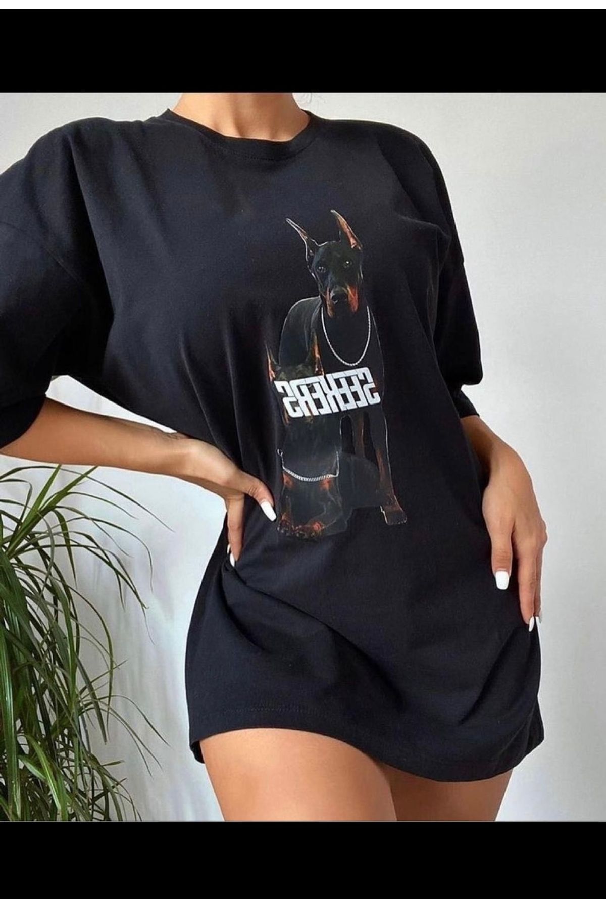GBS Oversize Köpek Baskılı Tshirt