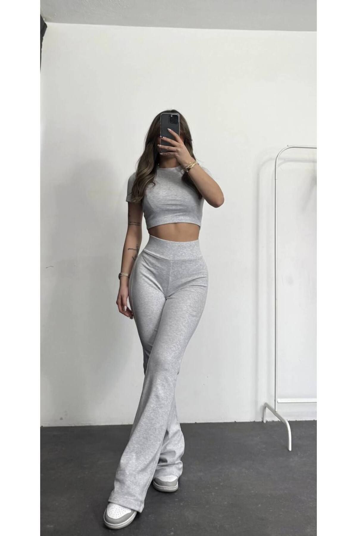 ZF BUTİK Crop Pantolon İkili Takım