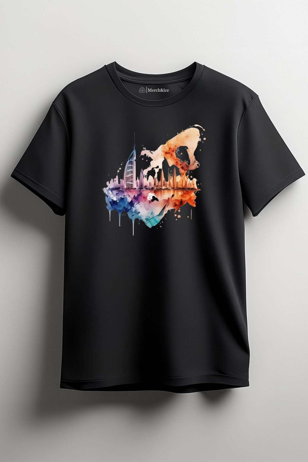Merch&ice Renkli Dubai Baskılı Unisex T-Shirt