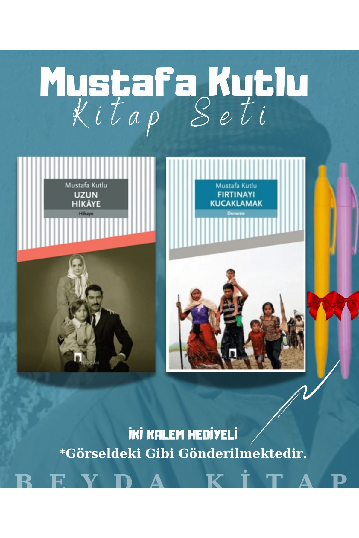 Dergah Yayınları Uzun Hikaye - Fırtınayı Kucaklamak - Mustafa Kutlu - Kitap Seti - Kalem Hediyeli
