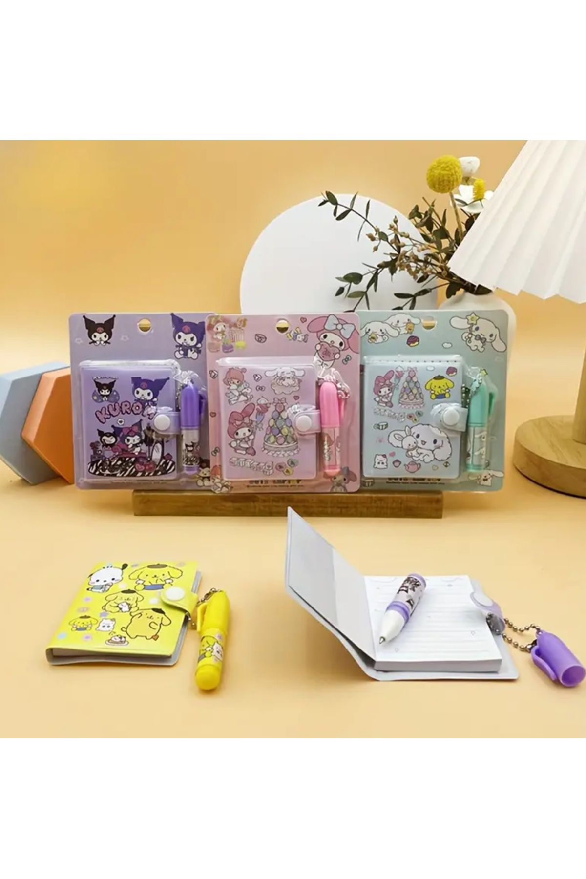 So Iconic Sanrio Kuromi Karakterli Mini Defter ve Kalem / Mor Renk