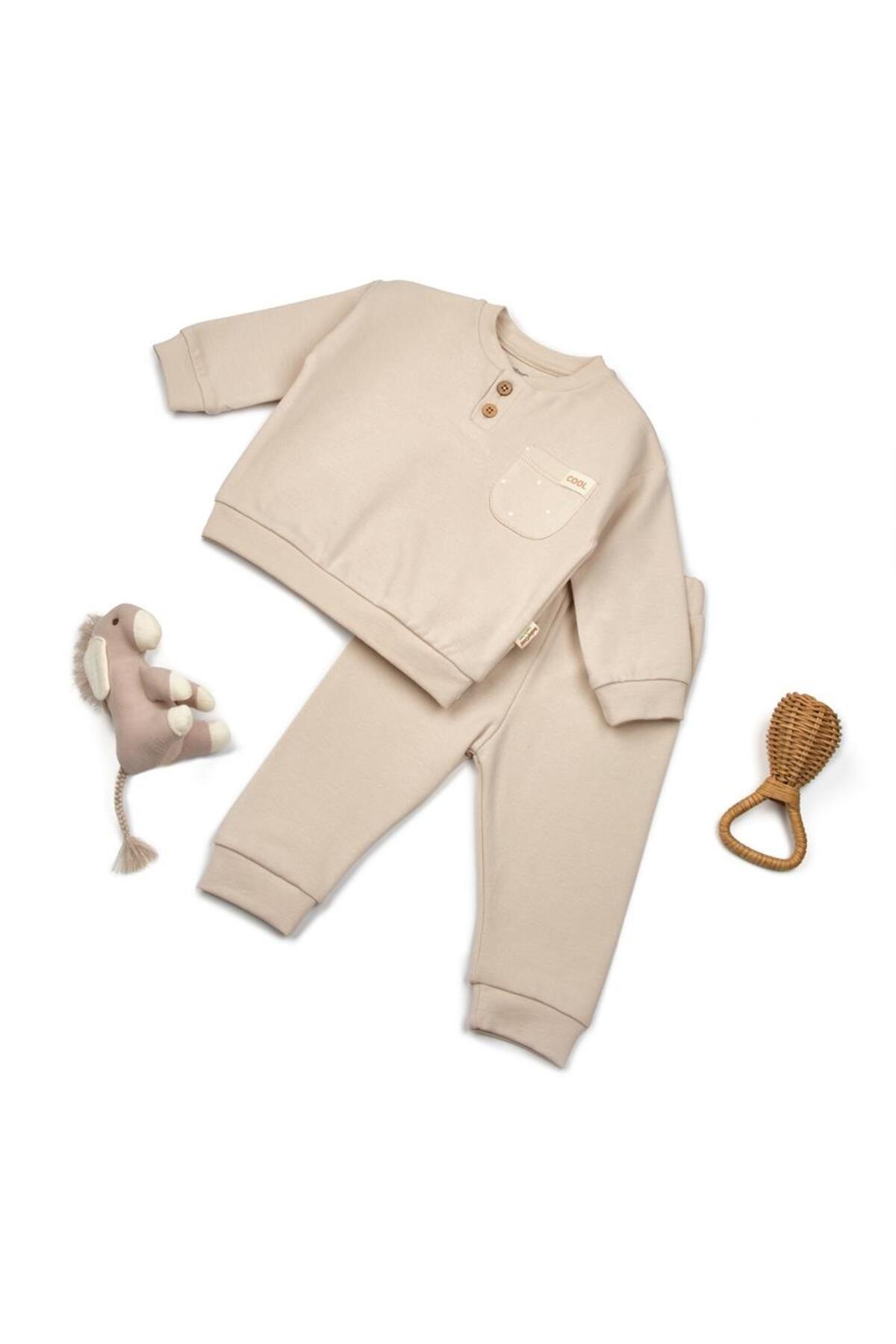 BabyCosy Organic Wear-Baby Top and Bottom Set 95% Organic Cotton - 5% Elastane, Baby Newborn - Csyr4513 1