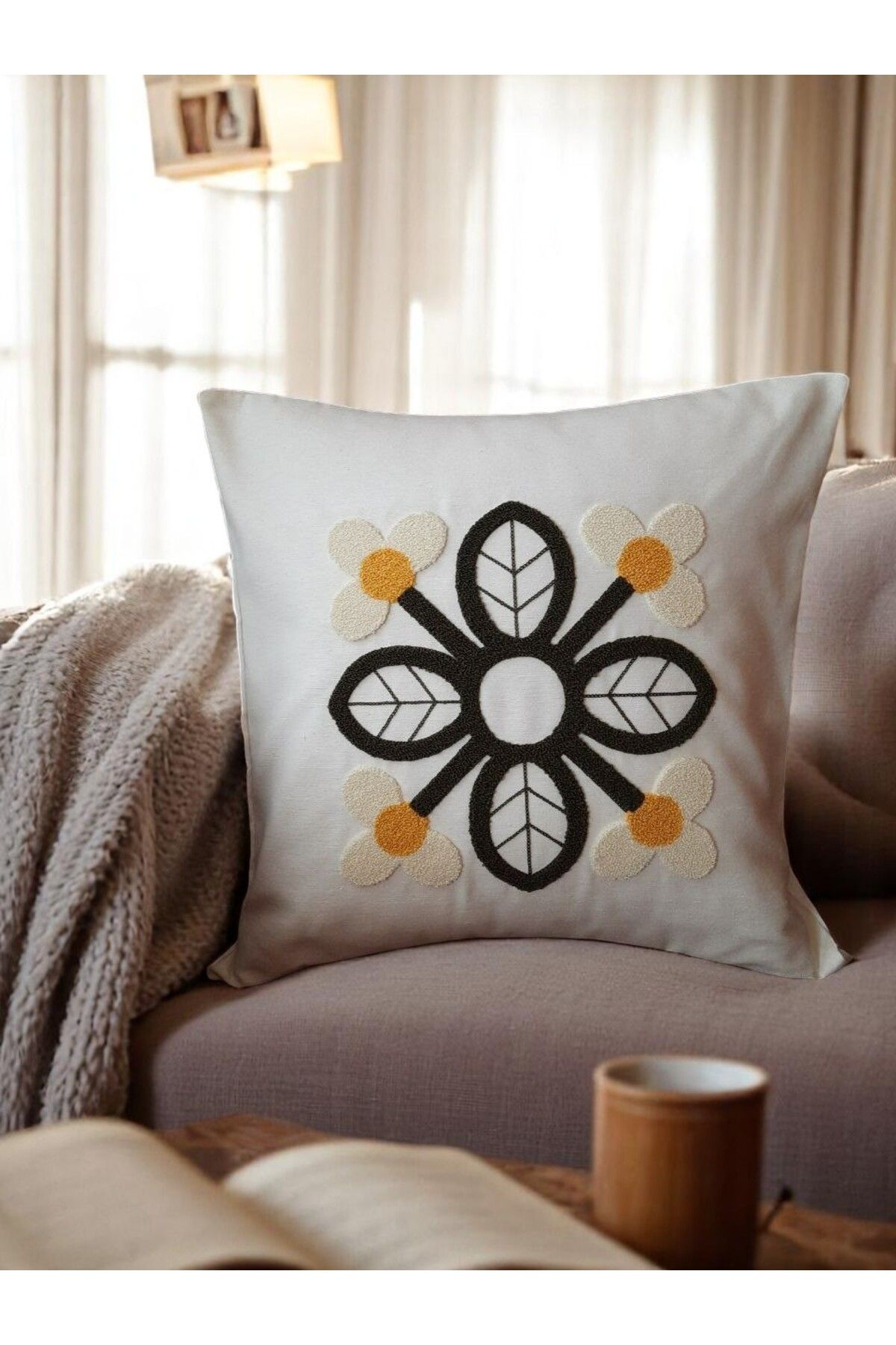 CheyİZ Home Punch Panç Kırlent Kılıfı 40x40 cm Tekli