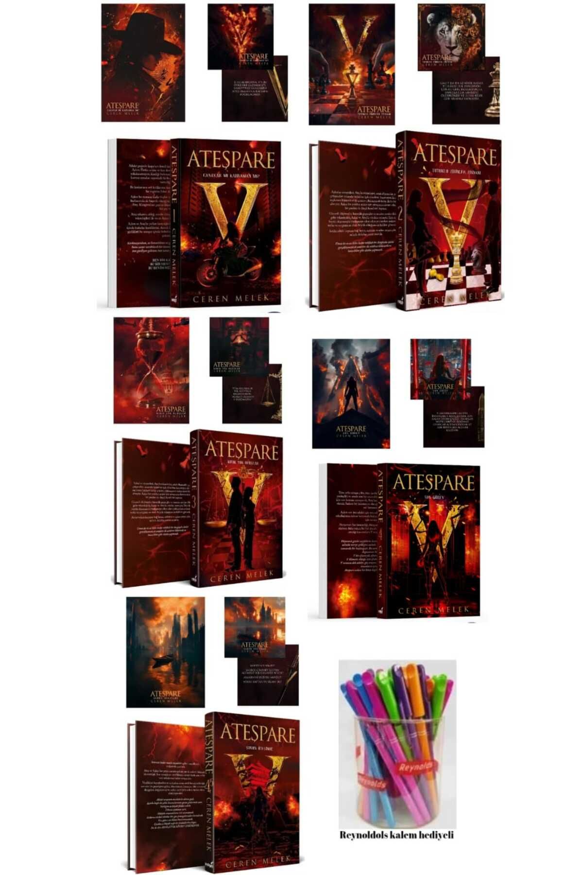İndigo Kitap Ateşpare Serisi 5 Kitap Ciltli Renkli Kalem Hediyeli