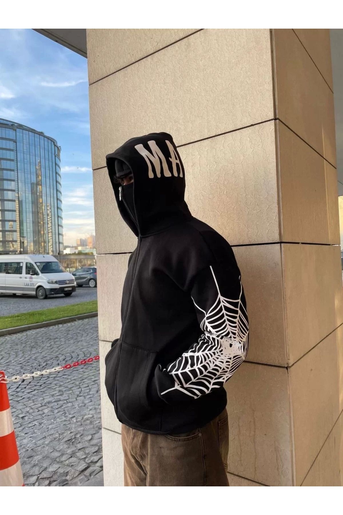 CVS Samuray kapüşonlu ZIP Fermuarlı kapüşonlu SweatShirt - Siyah