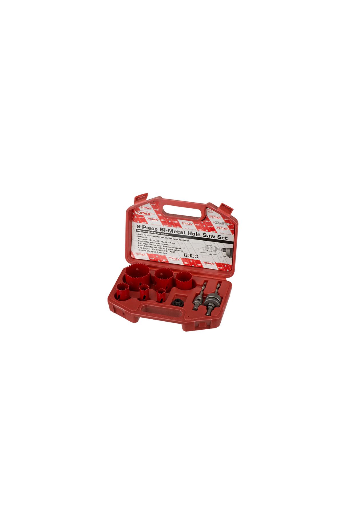 TimeStart Bi-Metal Panç Takımı - 9`lu set (19-57 mm), Ahşap İçin, Çantalı