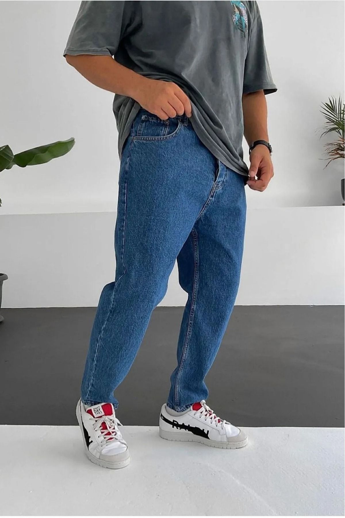G Wear Rahat Kalıp Mavi Boyfriend Kot Pantalon