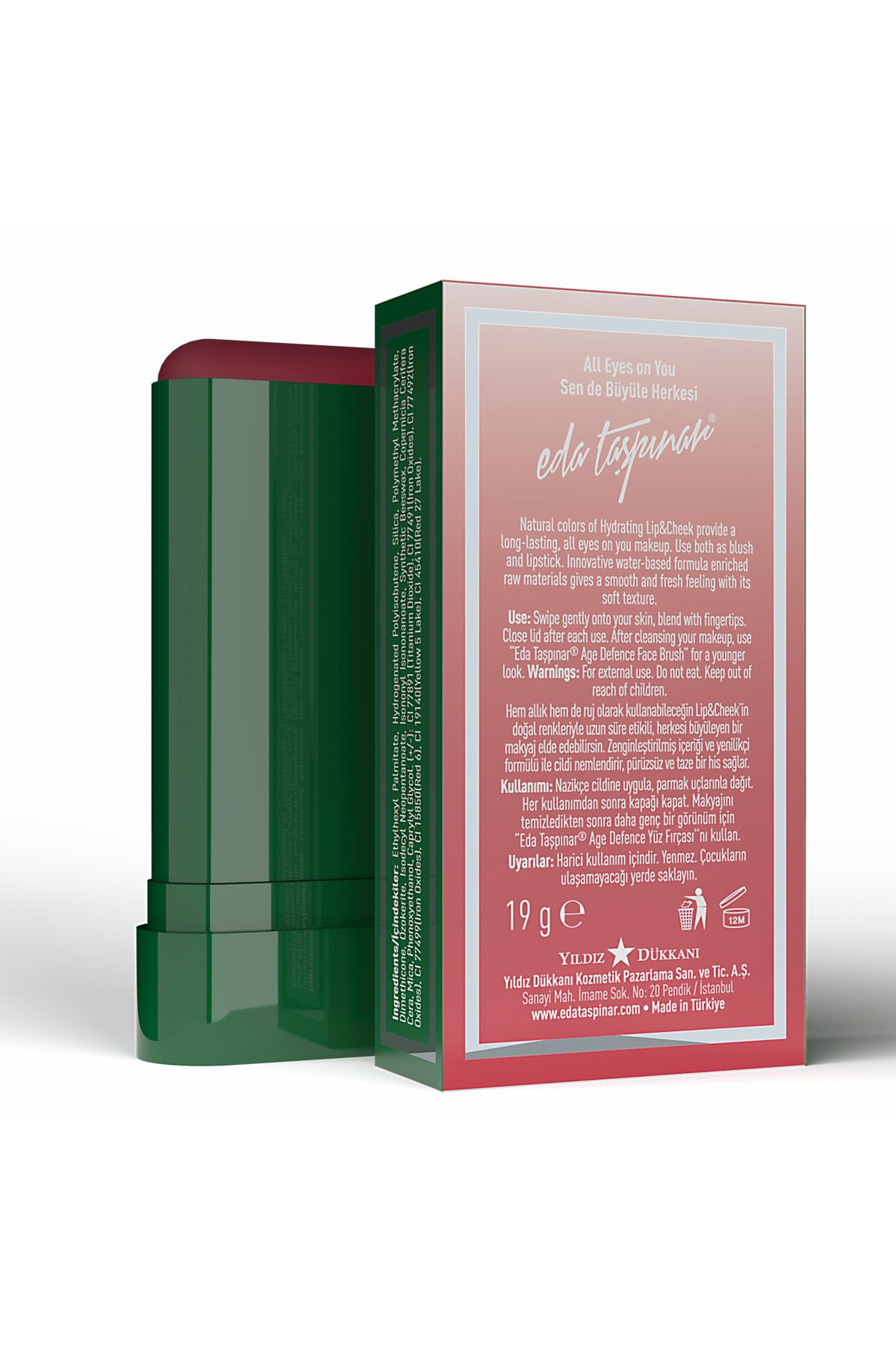 رژگونه کرم لب و گونه CREAM BLUSH STICK CHERRY BELLE EGY0071 Eda Taşpınar