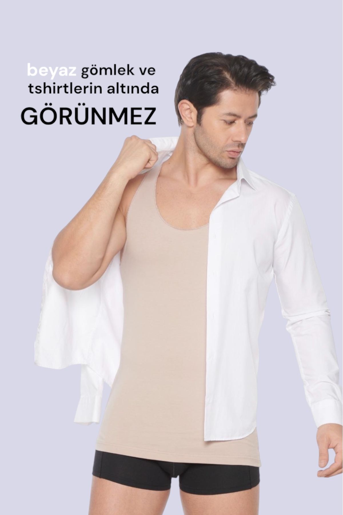 Katmirra Görünmez Erkek Atlet Her Ten Rengine Uyumlu Özel Renk