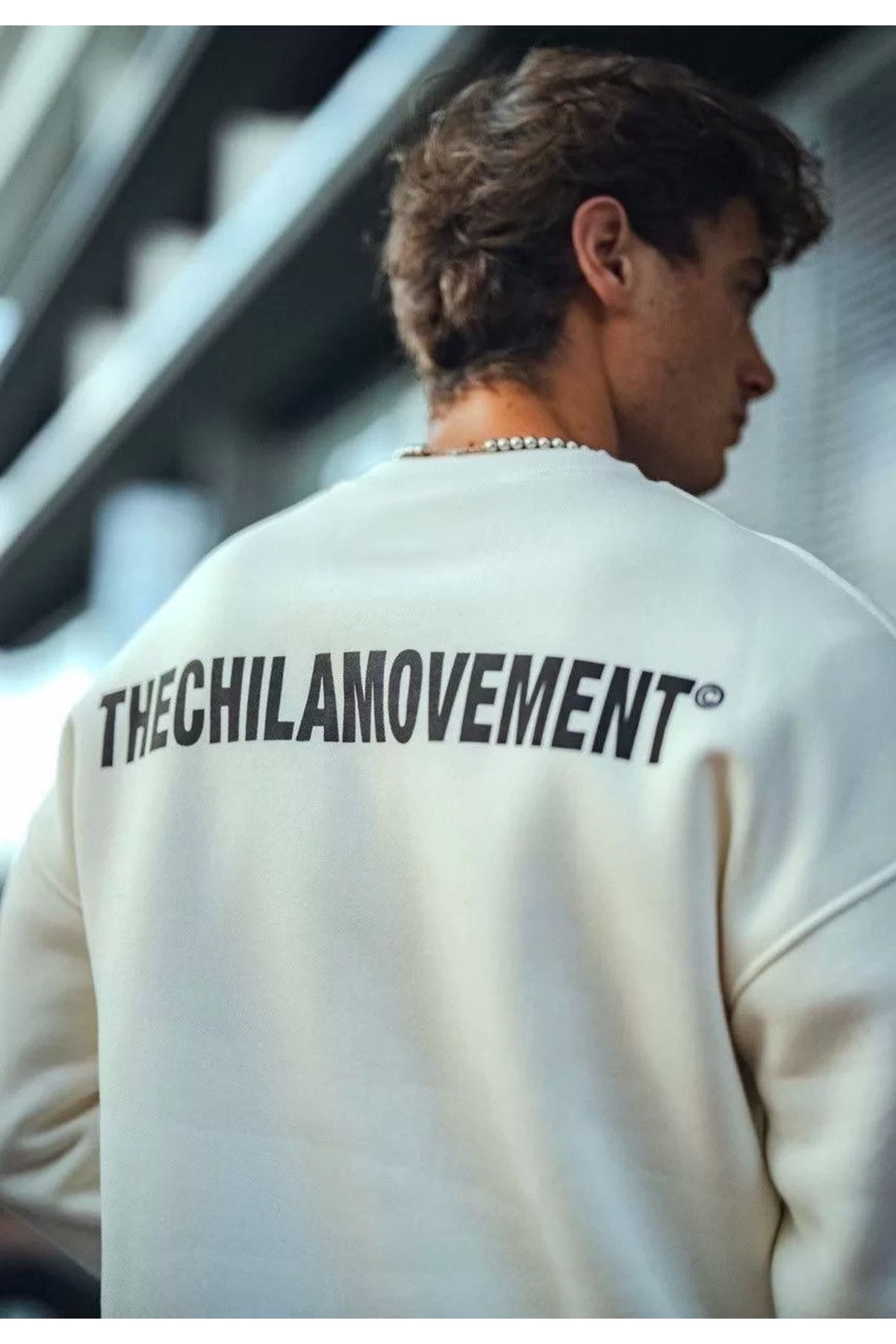 CVS Kışlık Bisiklet Yaka Oversize Baskılı SweatShirt - Beyaz
