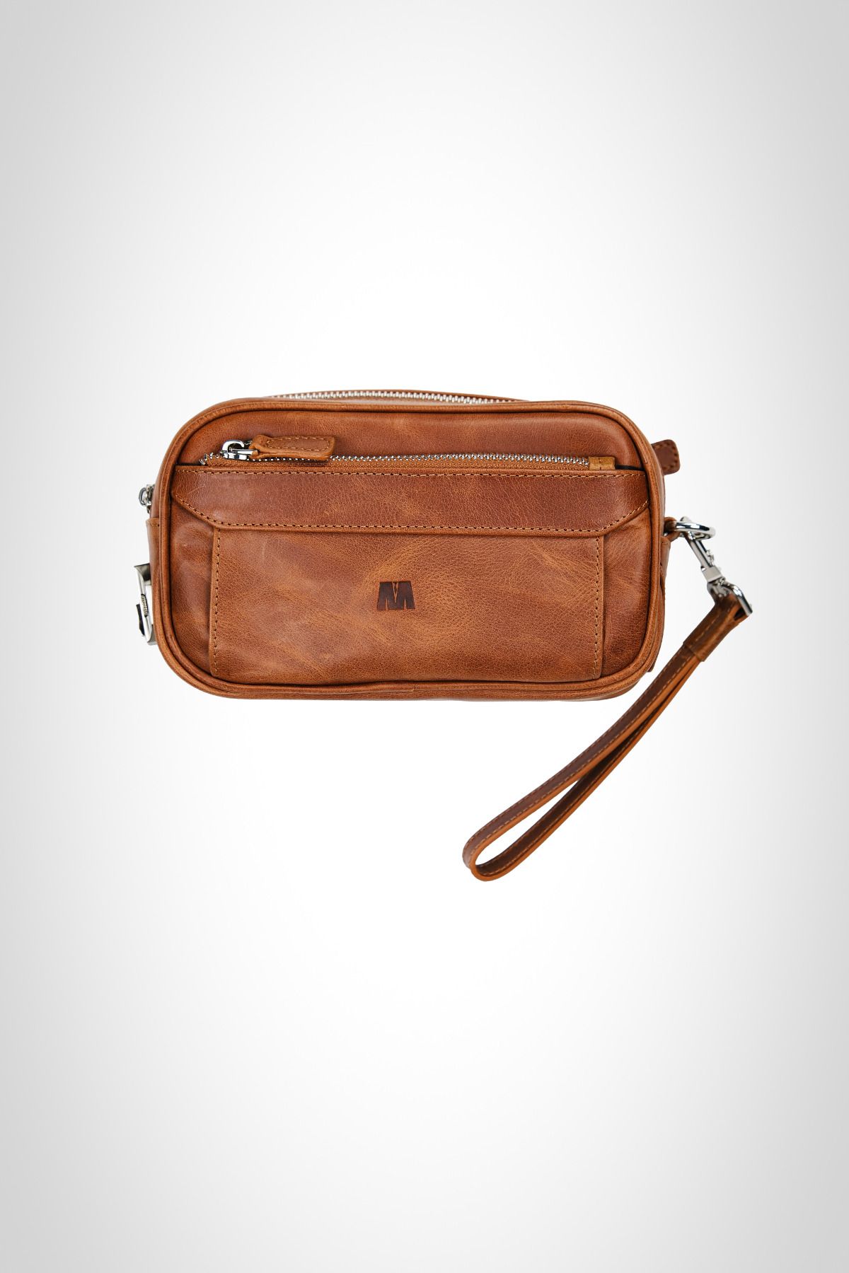 MFT Leather Design Hakiki Deri Kilitli Çanta Carew 6657 Model Tiguan Taba