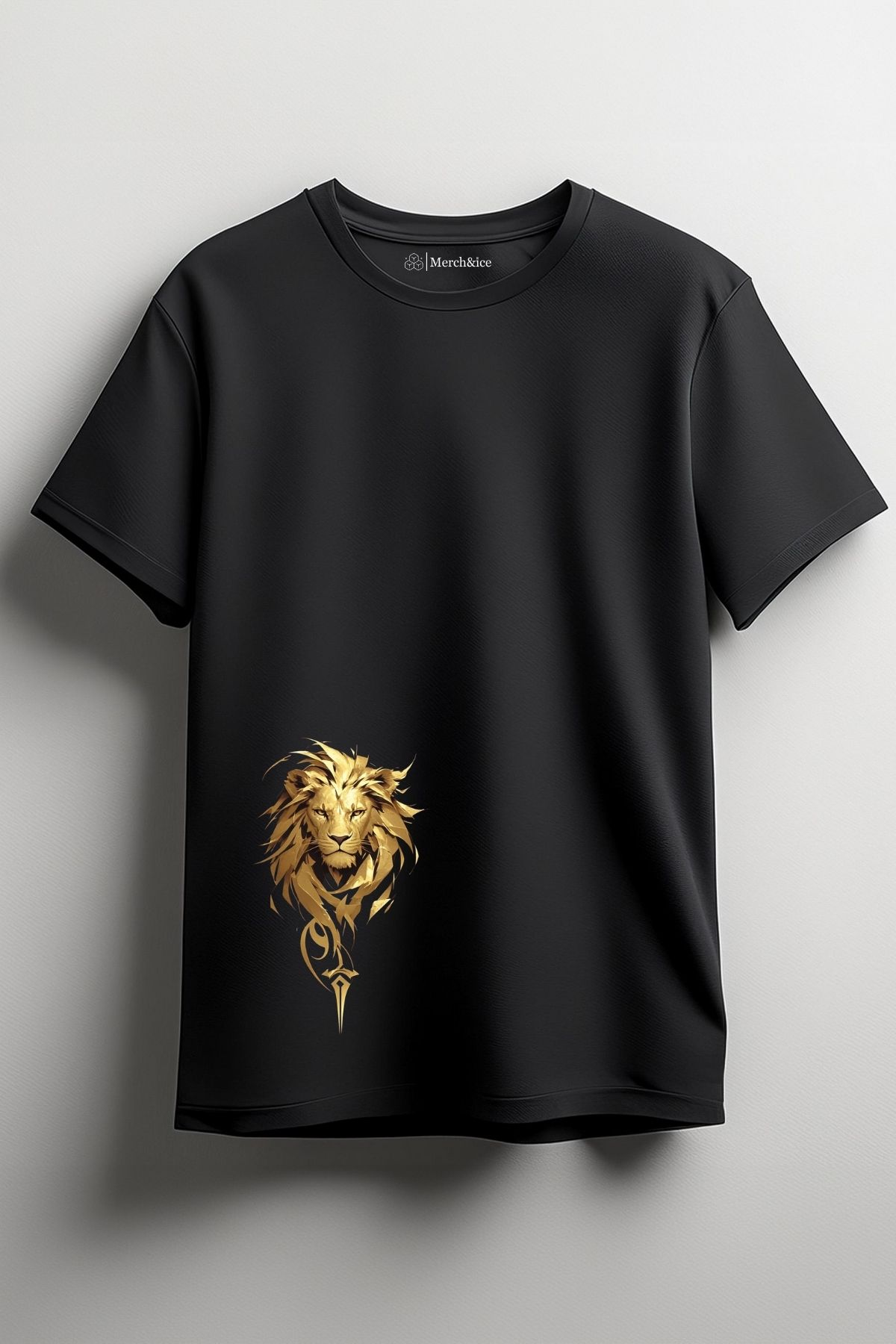 Merch&ice Altın Aslan Baskılı Unisex T-Shirt
