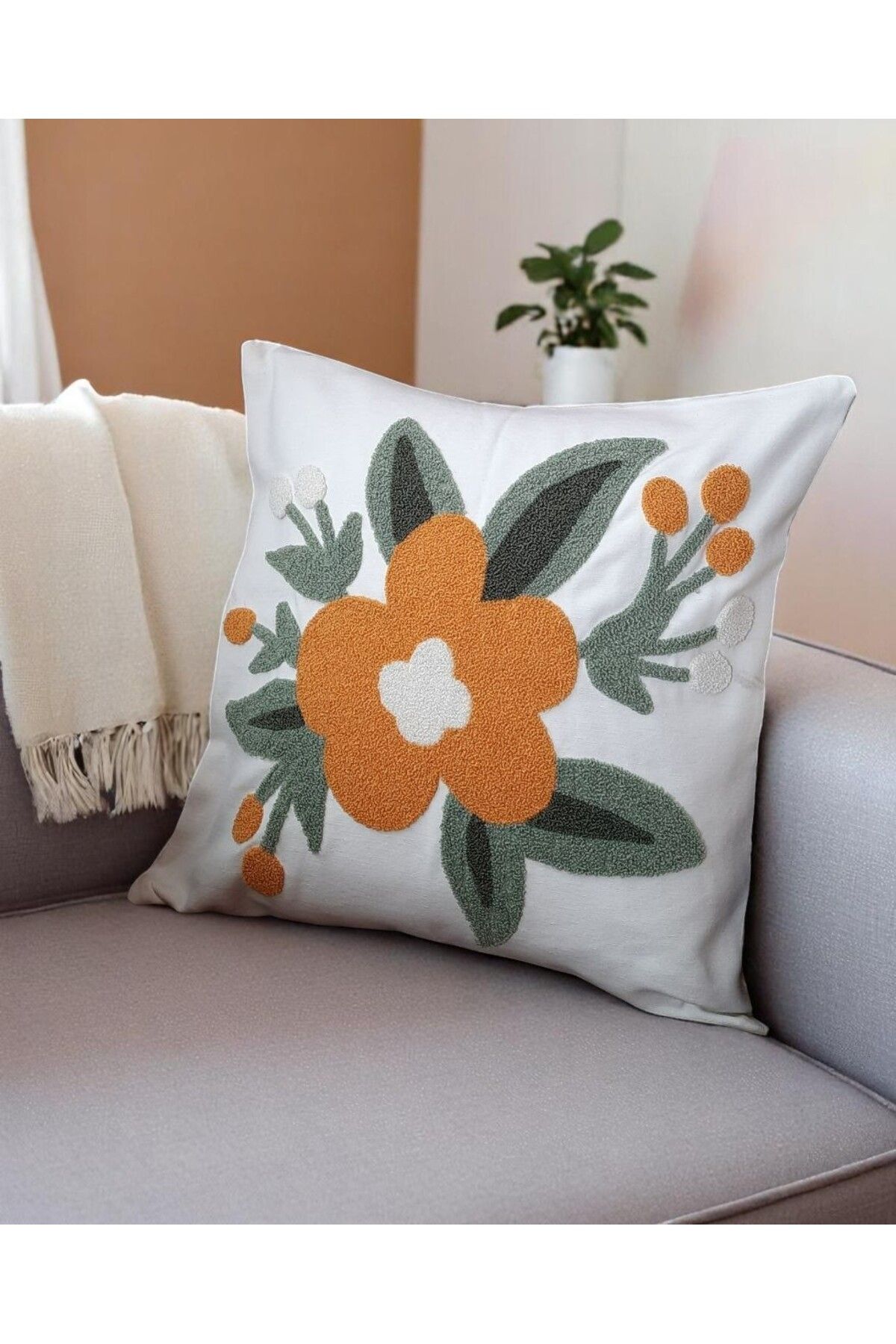 CheyİZ Home Punch Panç Kırlent Kılıfı 40x40 cm Tekli