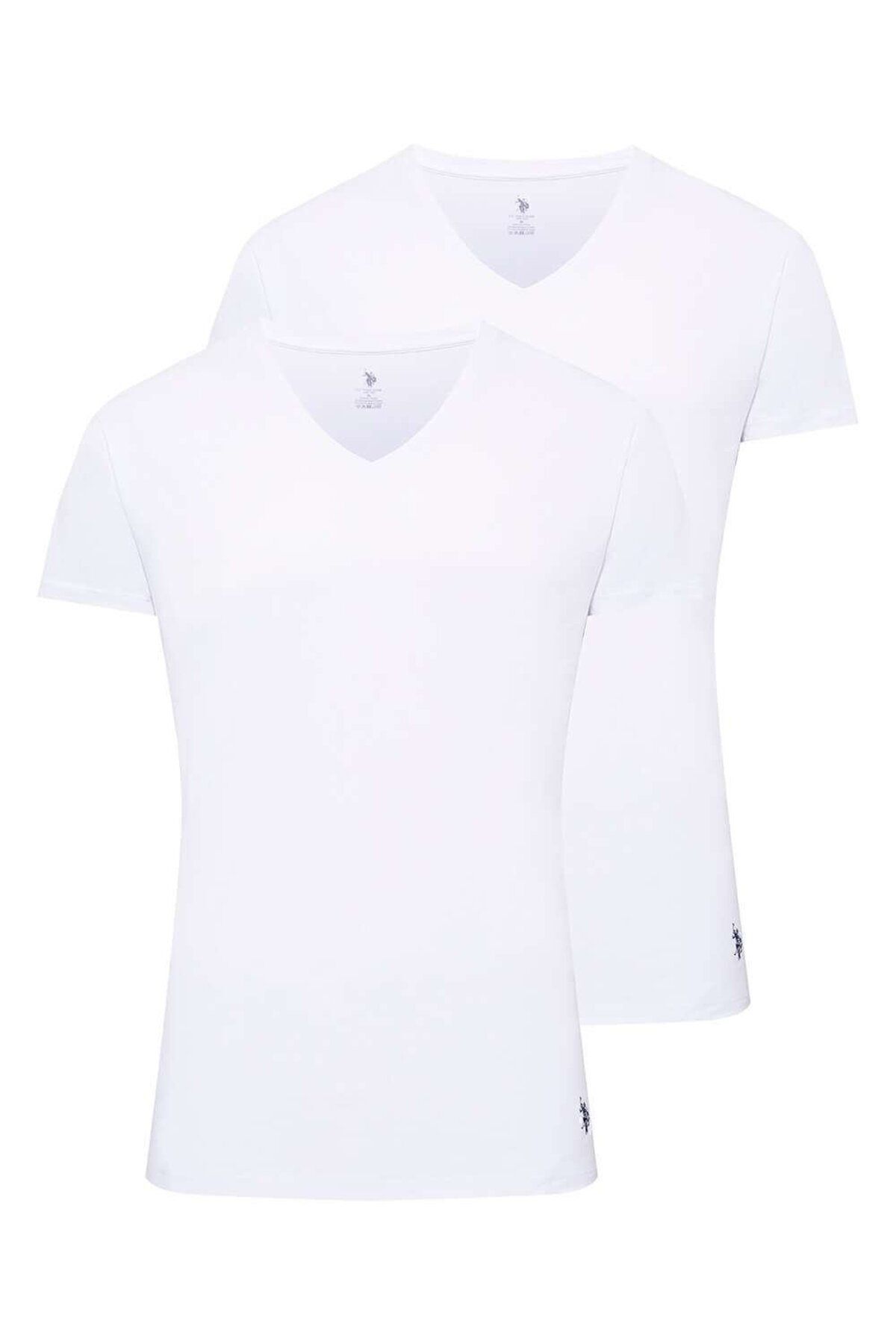 U.S. Polo Assn. U.S. Polo Assn. Erkek Beyaz 2'Li V Yaka - Beyaz - ARASS80J19W4J