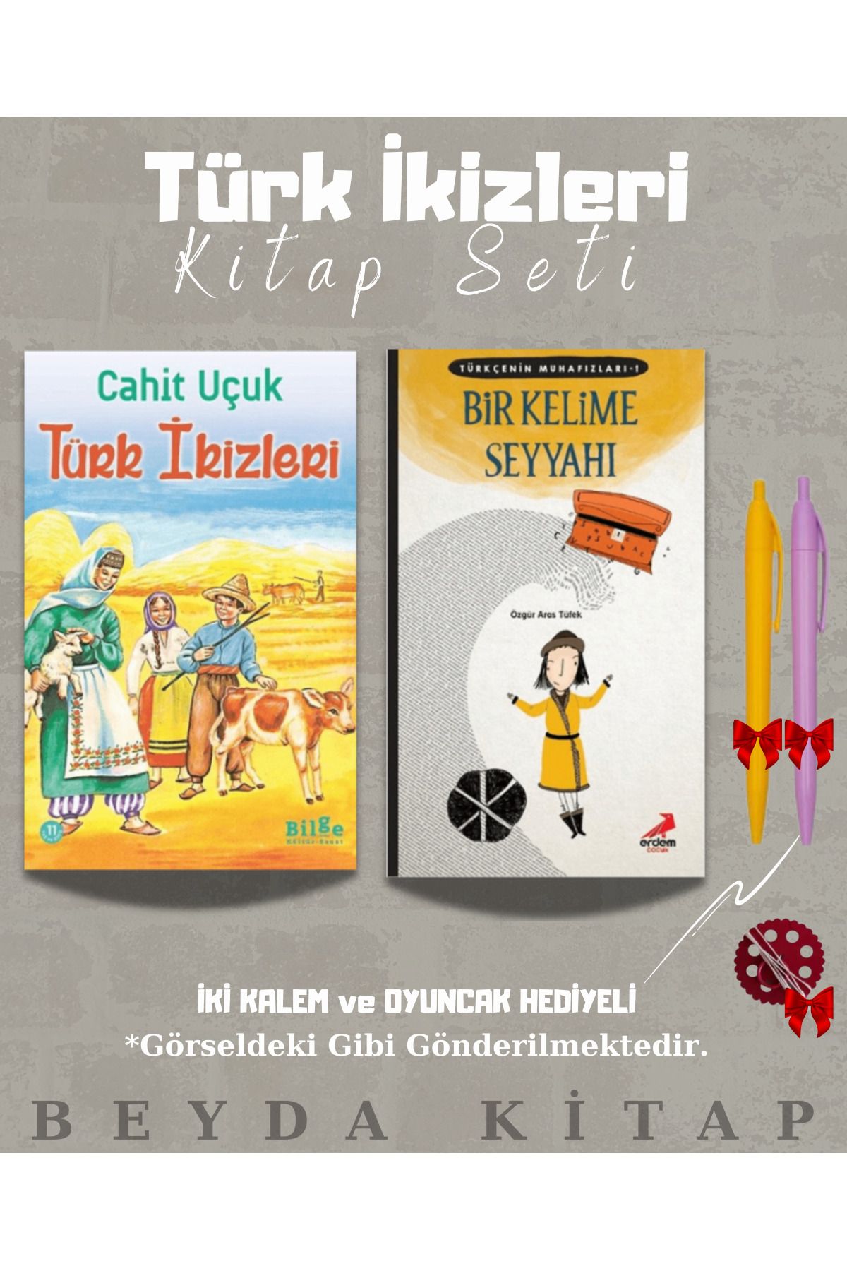 Bilge Kültür Sanat Türk İkizleri - Bir Kelime Seyyahı - Cahit Uçuk - Kitap Seti - Kalem ve Oyuncak Hediyeli