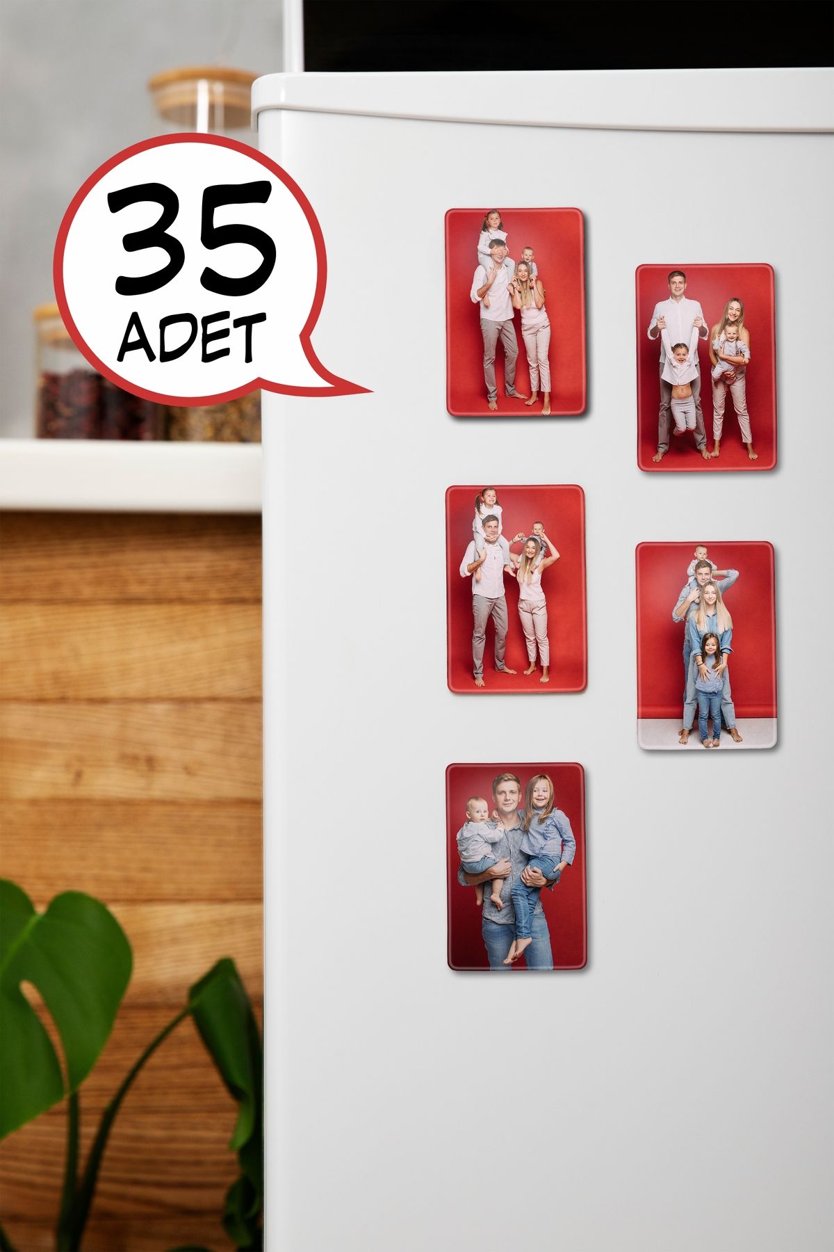 YELKOVAN TASARIM 35 Adet Fotoğraflı Kişiye Özel Buzdolabı Magnet (6x9,2 cm)