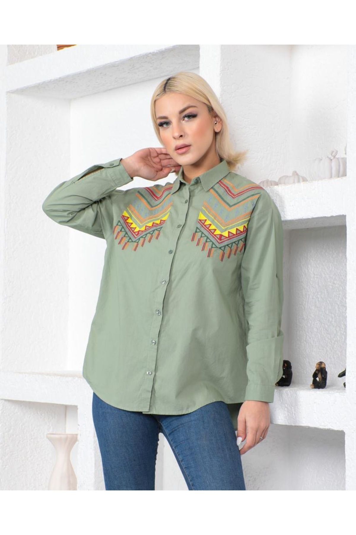 missclover Nakışlı gömlek