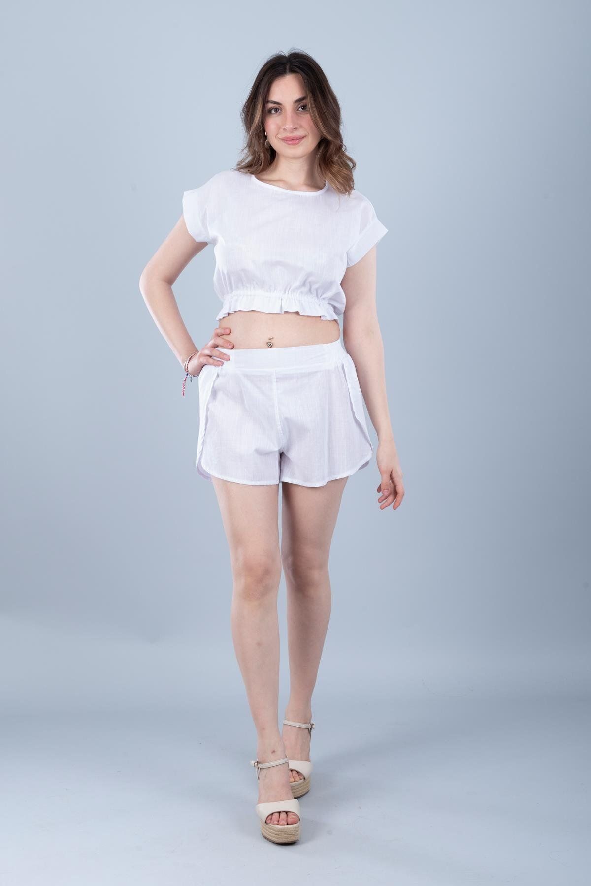 Bonitas Beachwear Pamuklu Şort Beyaz