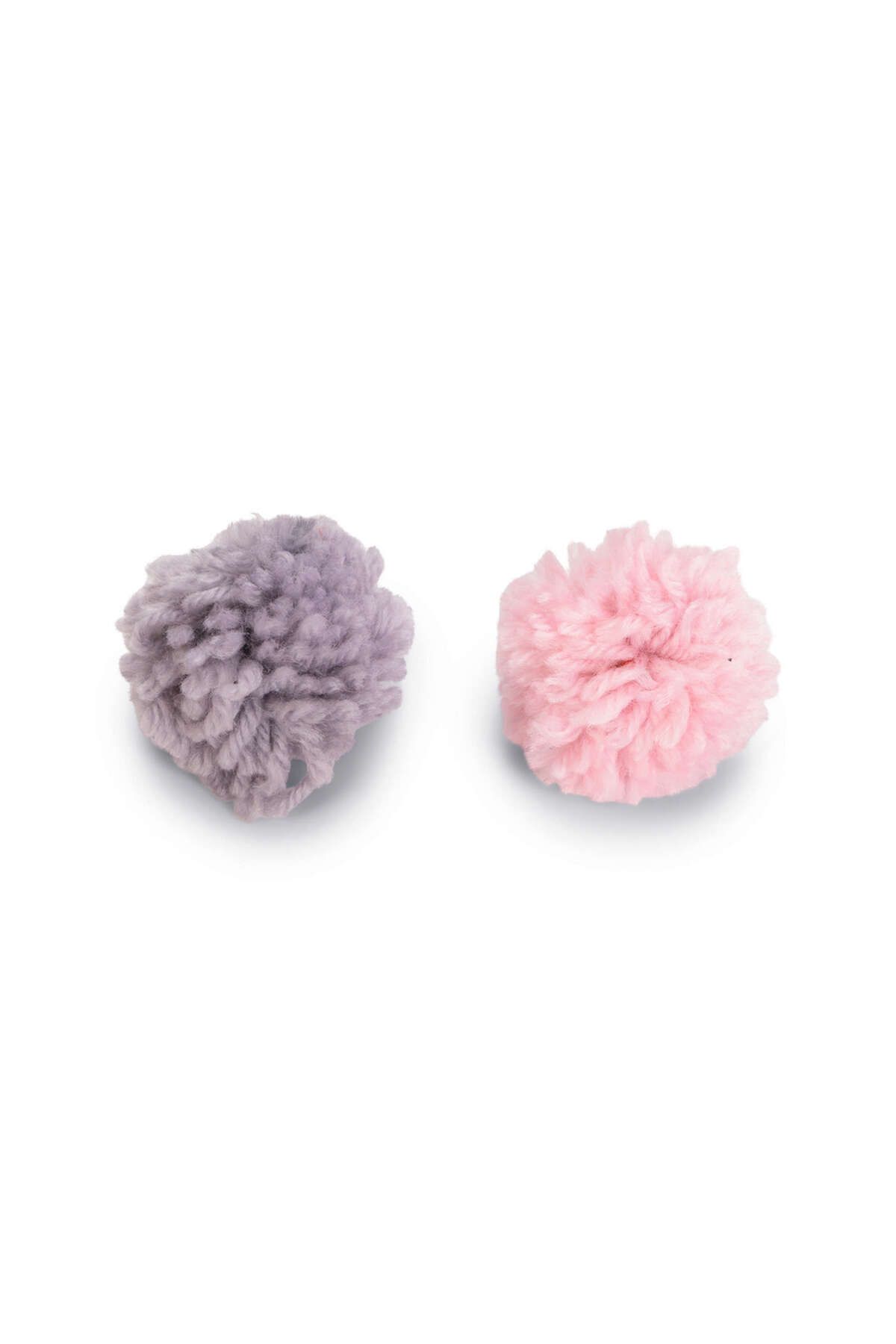 Beeztees Kedi Oyuncağı, Top, Yün, Pembe ve Gri, 2 Adet, 4cm GLSTD
