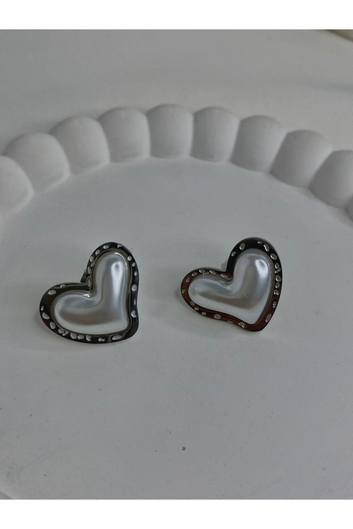 Tasarım Silver Kalp Küpe