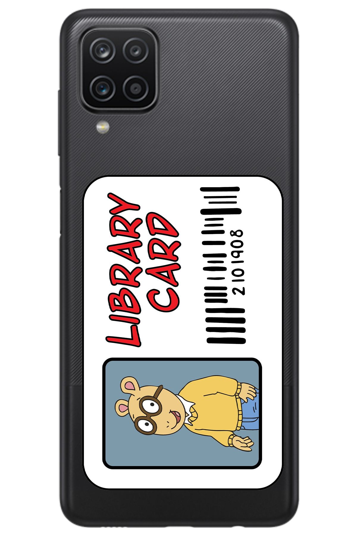 WANNA PROTECT Samsung A12 Library Card Desenli Desenli Şeffaf Silikon Telefon Kılıfı