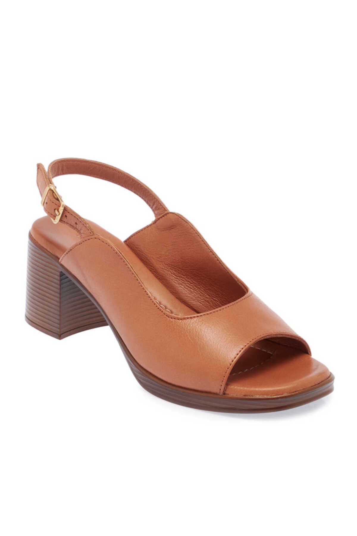 Tergan Taba Hakiki Deri Kadın Sandalet - K24Y1SN67257-A29