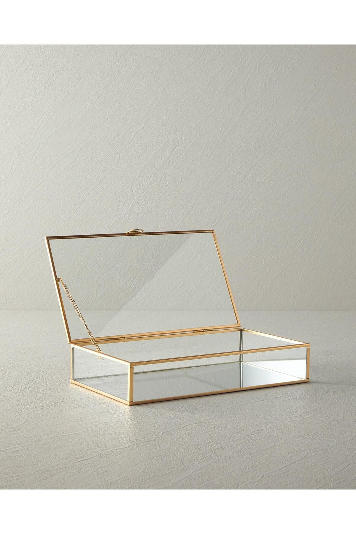 teknotrust Glossy Dekoratif Kutu 27x15x5,5 cm Gold