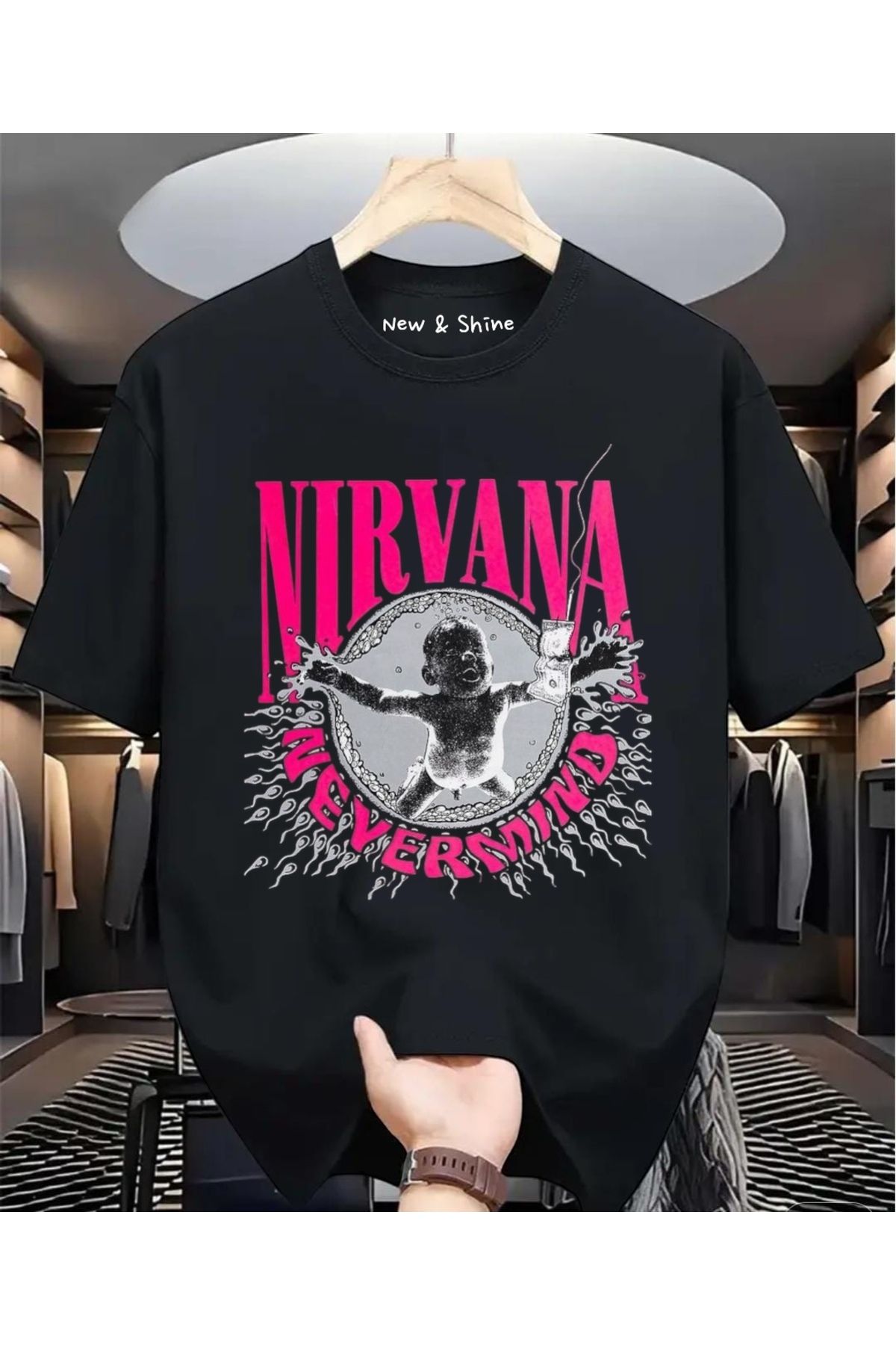 New Shine Nirvana Baskılı Oversize T-Shirt