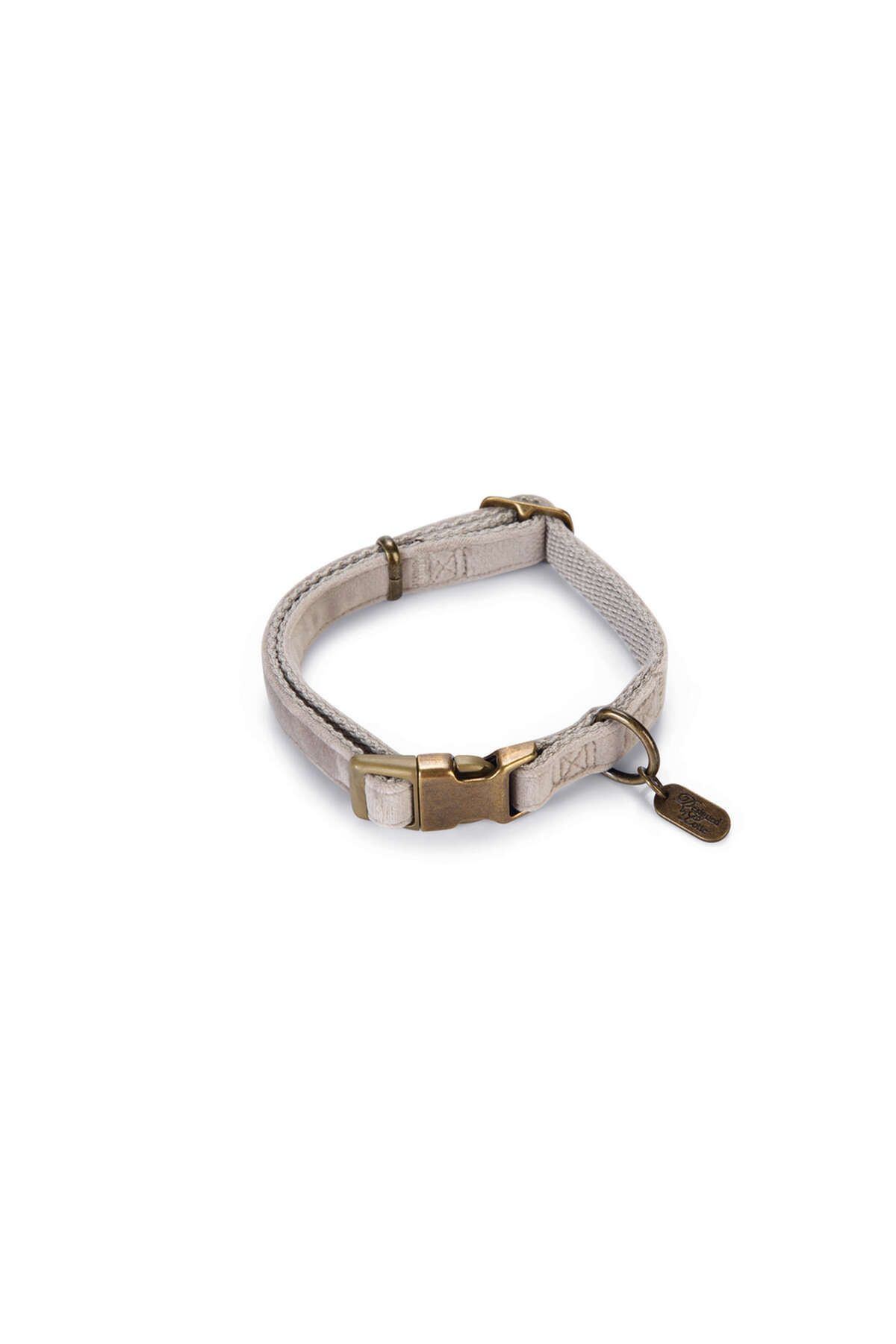 Beeztees DBL Köpek Tasması, Kadife, Gri, 26-40cm, 15mm GLSTD
