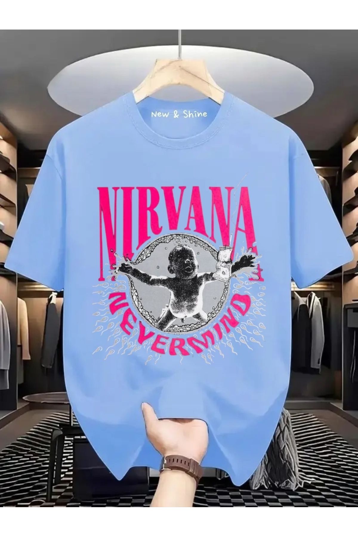 New Shine Nirvana Baskılı Oversize T-Shirt