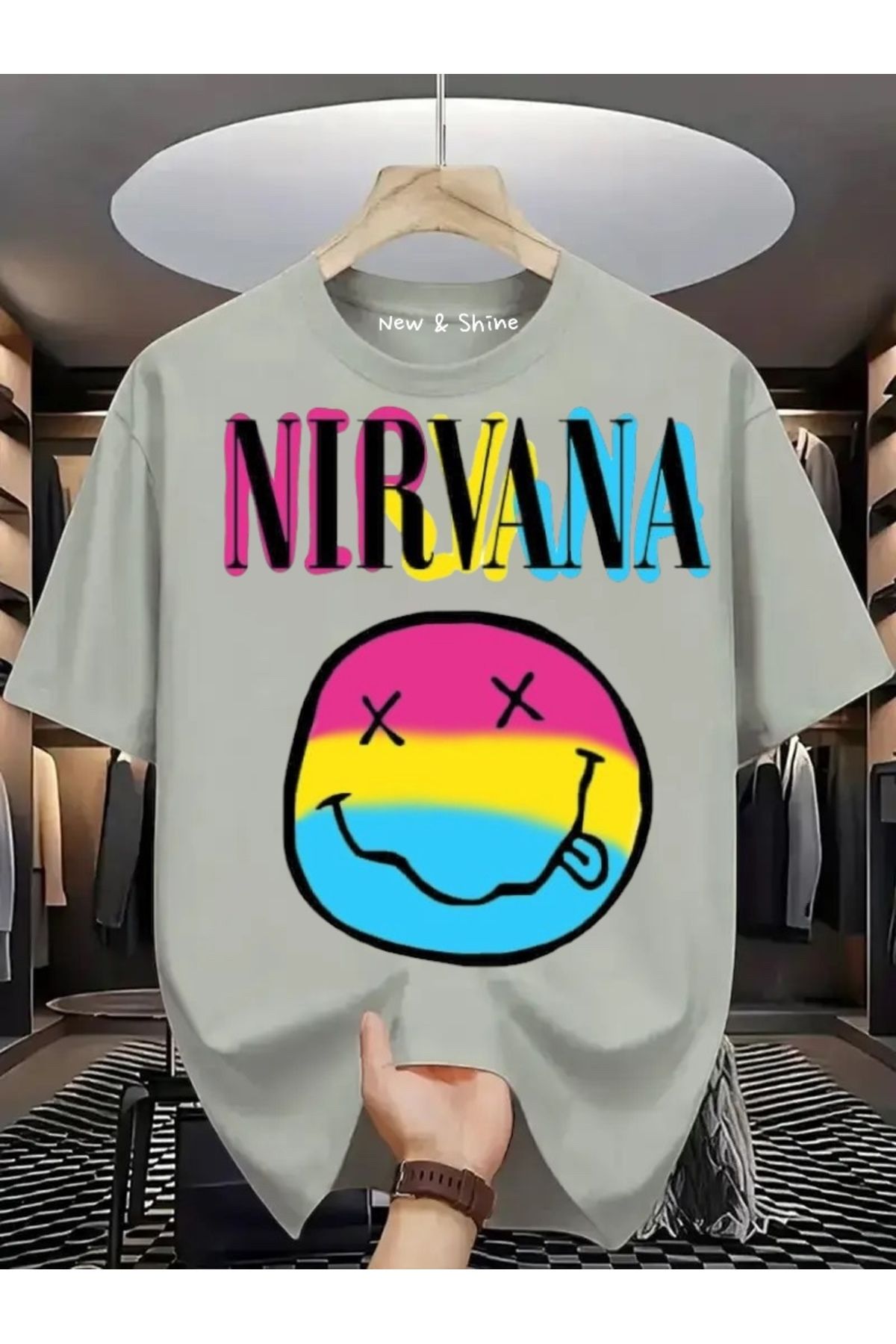 New Shine Nirvana Büyük Beden Oversize T-Shirt