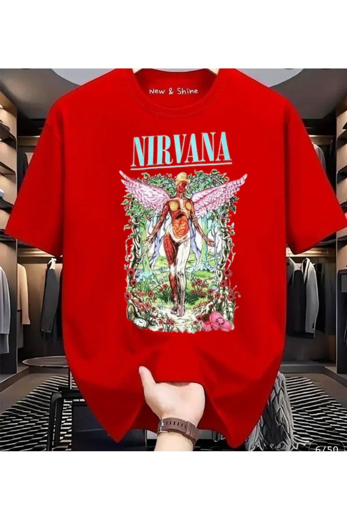 New Shine Nirvana Baskılı Oversize T-Shirt