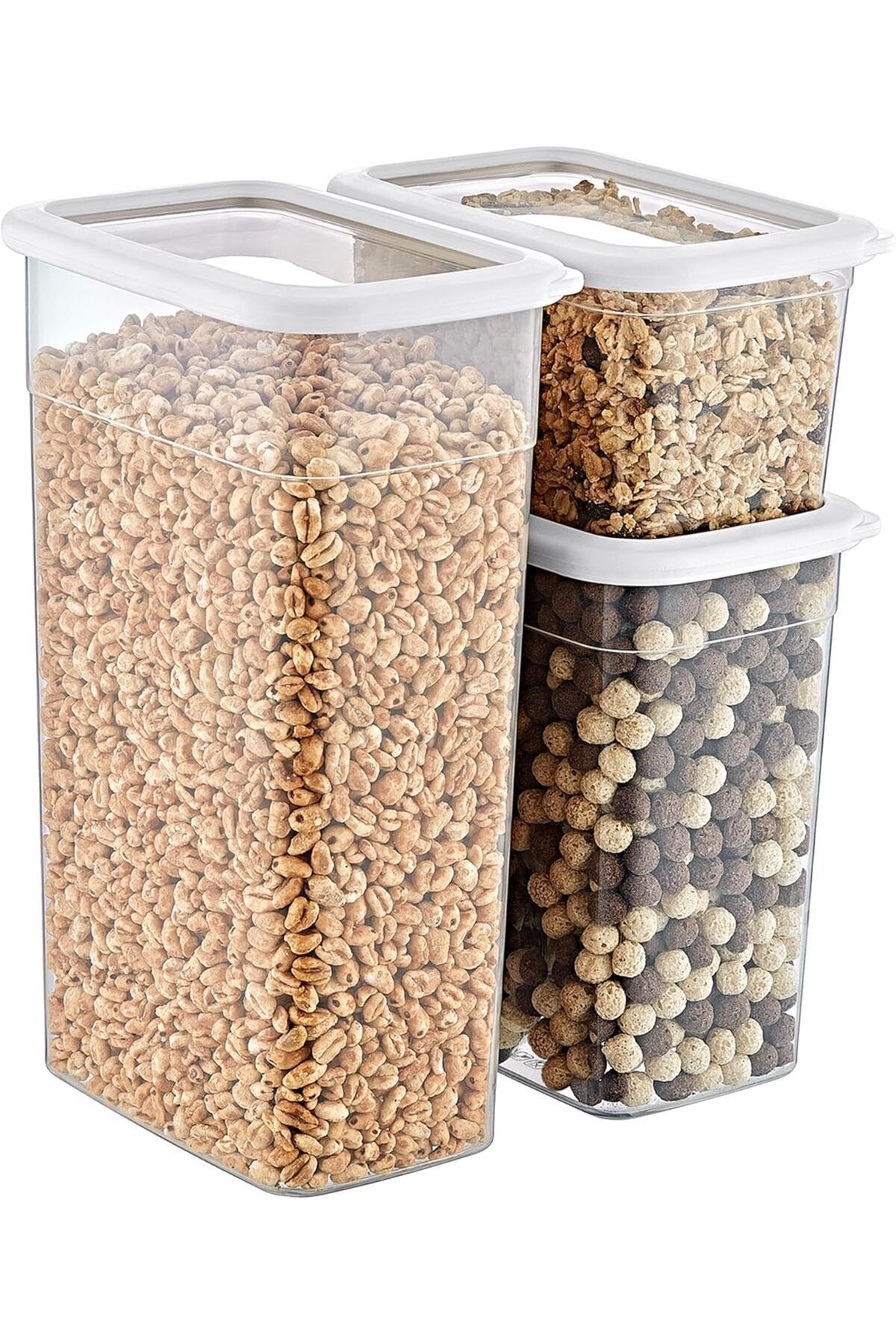 teknotrust Rom 8'Li Set Skali Dikdörtgen Saklama Kabı Beyaz (8'şer adet 1210 ml, 2350 ml, 3500 ml) Romshp 10