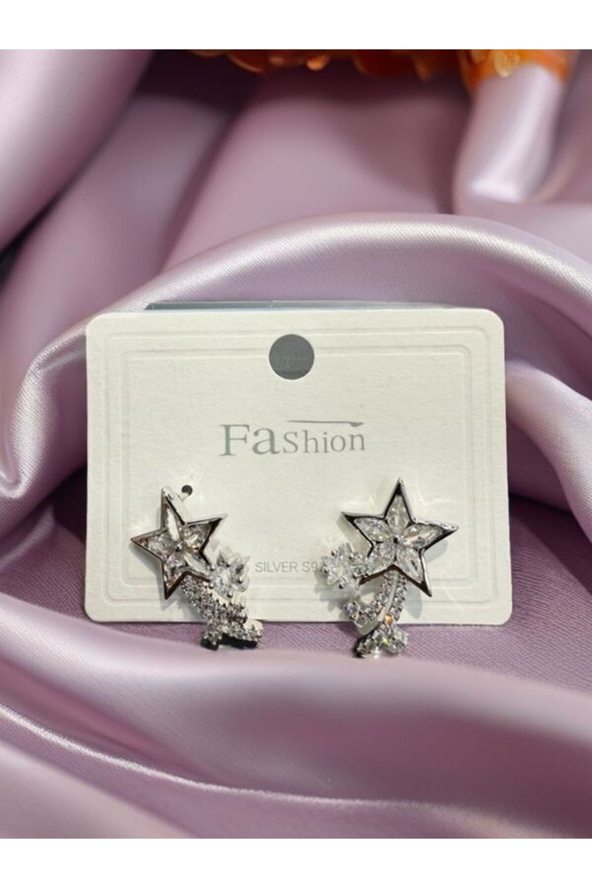 Calmea Jewellery Çelik Exclusive xStar Renk Atmaz Garantili Faturalı Zirkon Taşlı Kadın Küpe (İğne 925 Ayar Gümüştür)