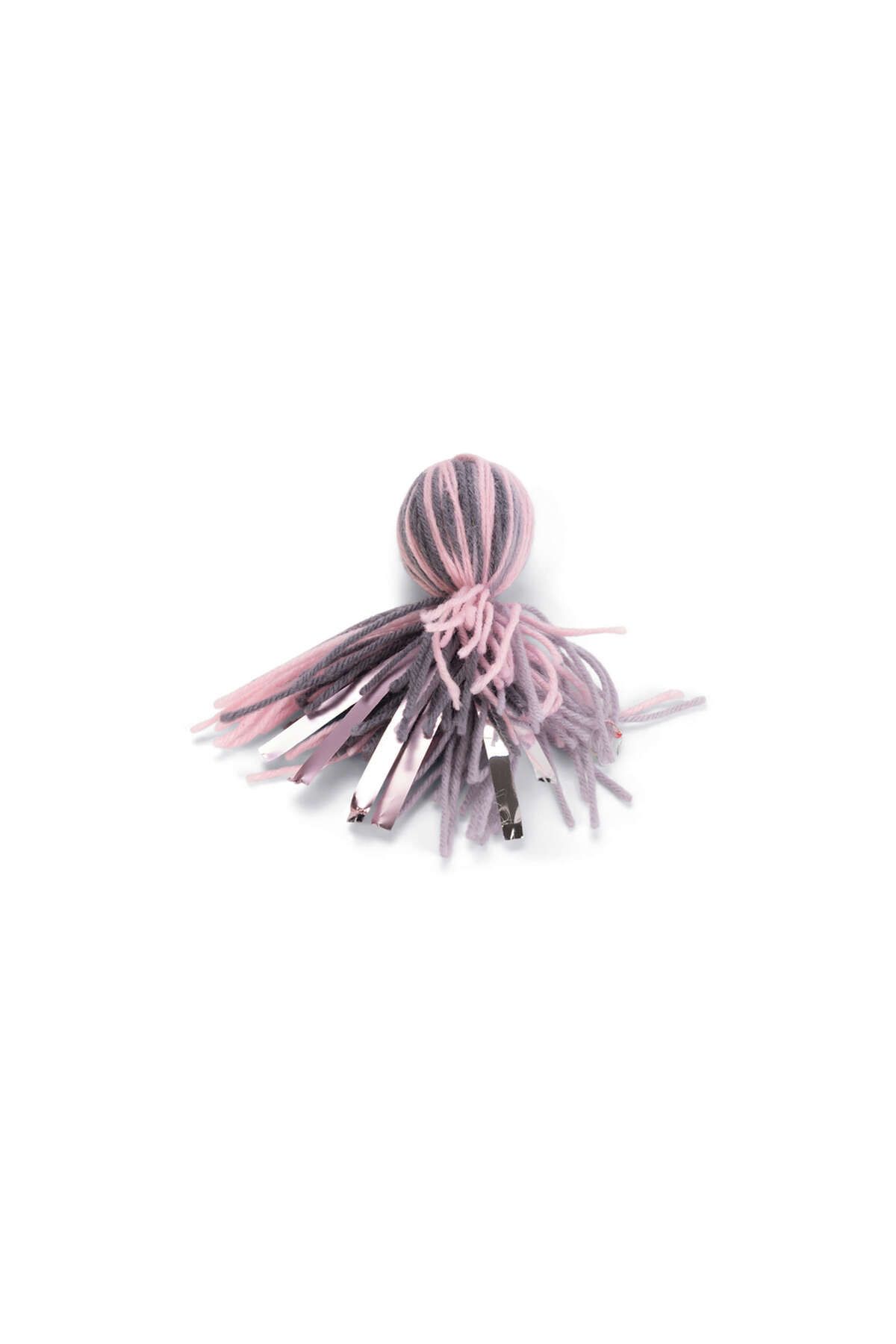Beeztees Kedi Oyuncağı, Ahtapot, Yün ve Kurdela, Pembe ve Gri, 12x4x4cm GLSTD