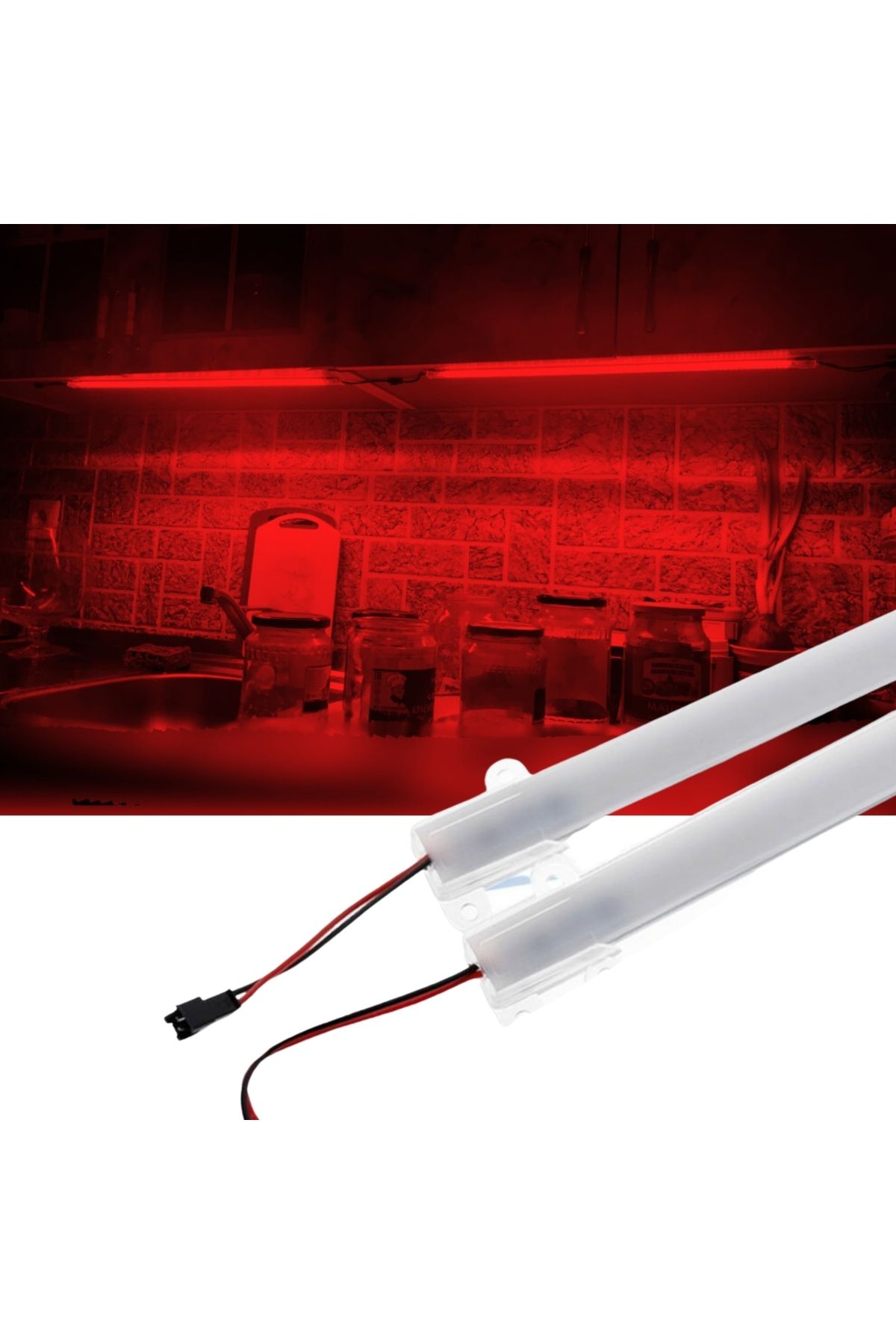 burul SB-6511 2 Adet 100 Cm 220v Opak Çubuk Bar Led Kırmızı Işık