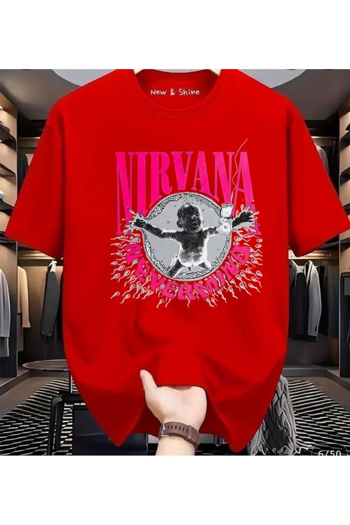 New Shine Nirvana Baskılı Oversize T-Shirt