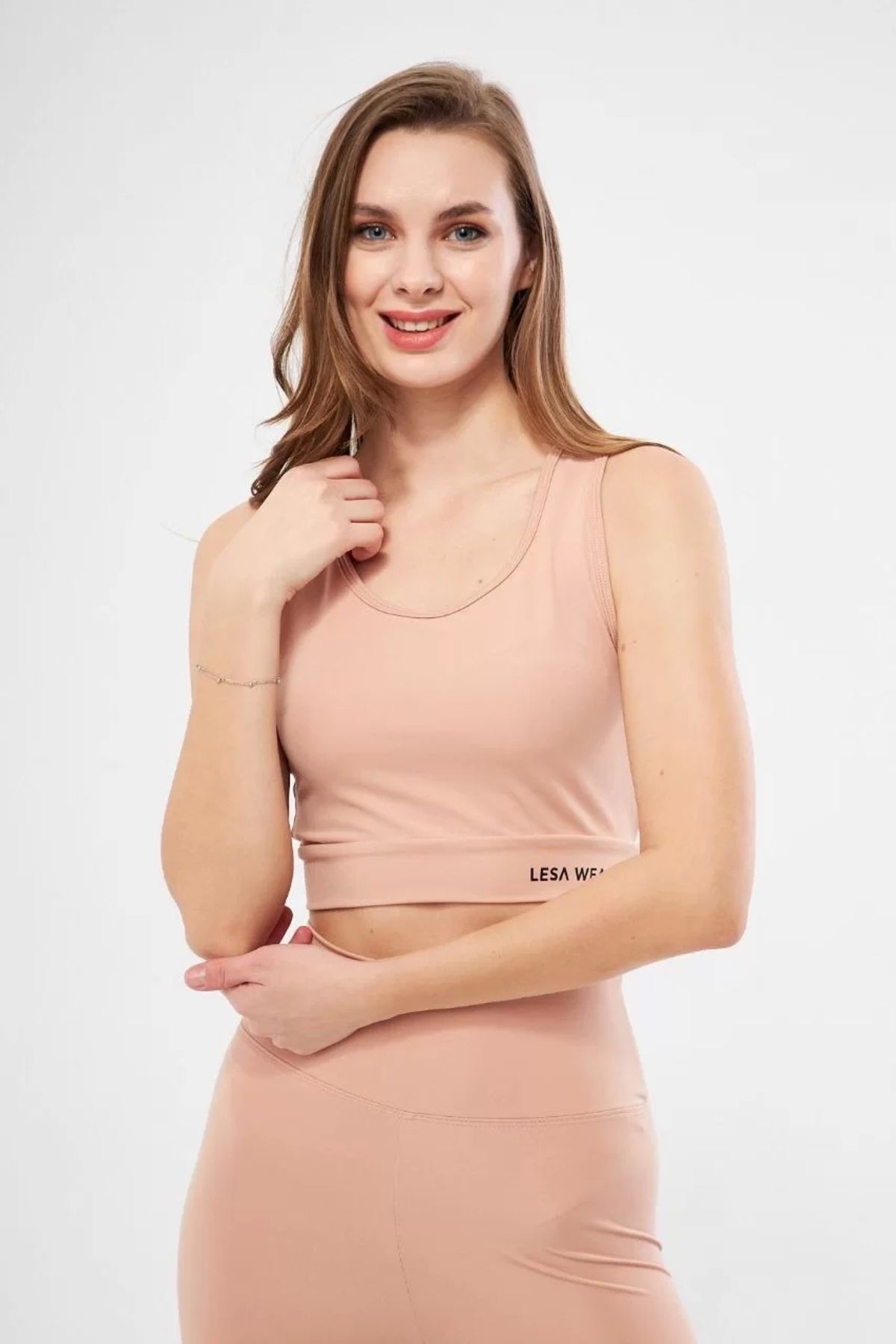 CVS Kolsuz Sporcu Baskılı Crop - Bej