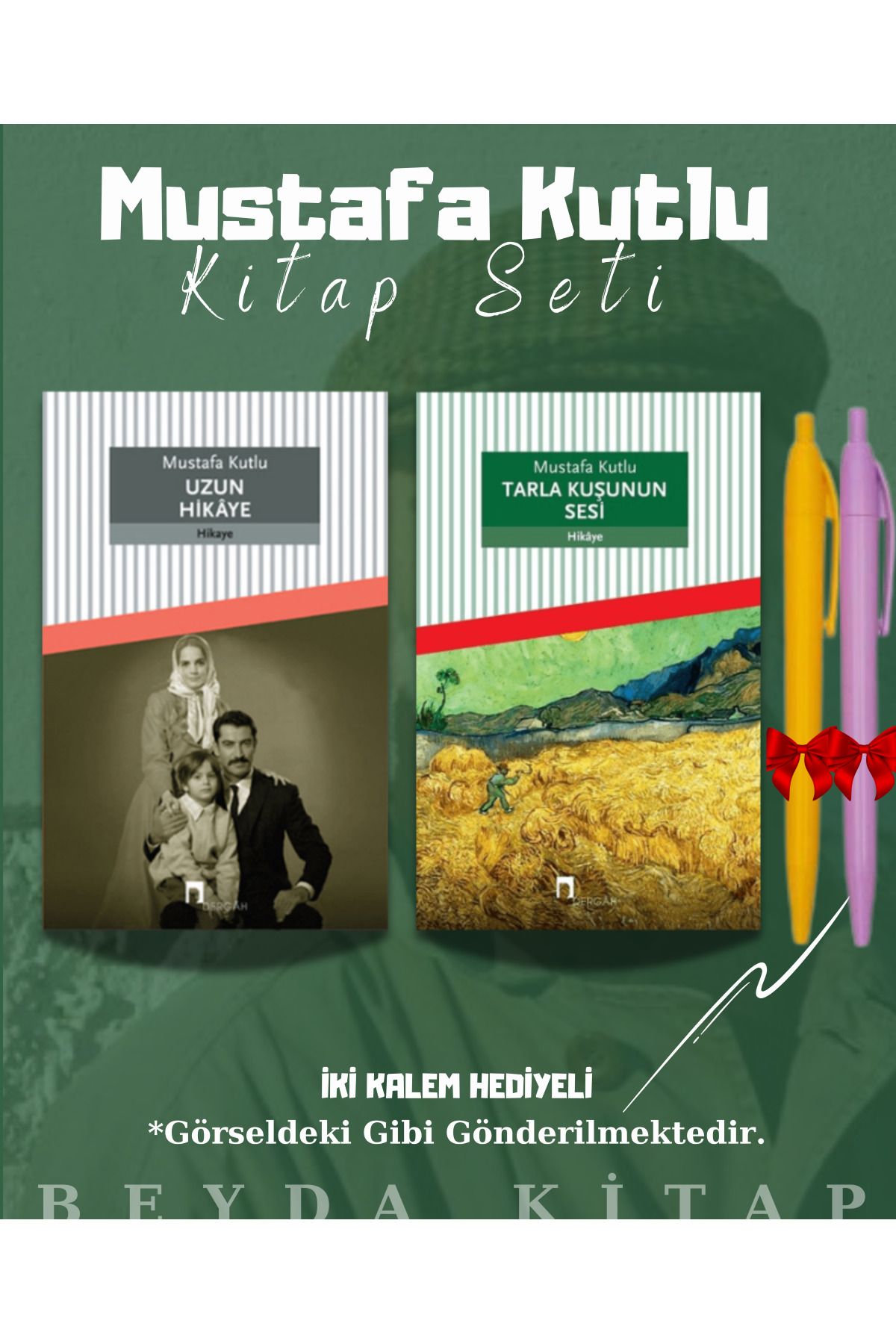 Dergah Yayınları Uzun Hikaye - Tarla Kuşunun Sesi - Mustafa Kutlu - Kitap Seti - Kalem Hediyeli